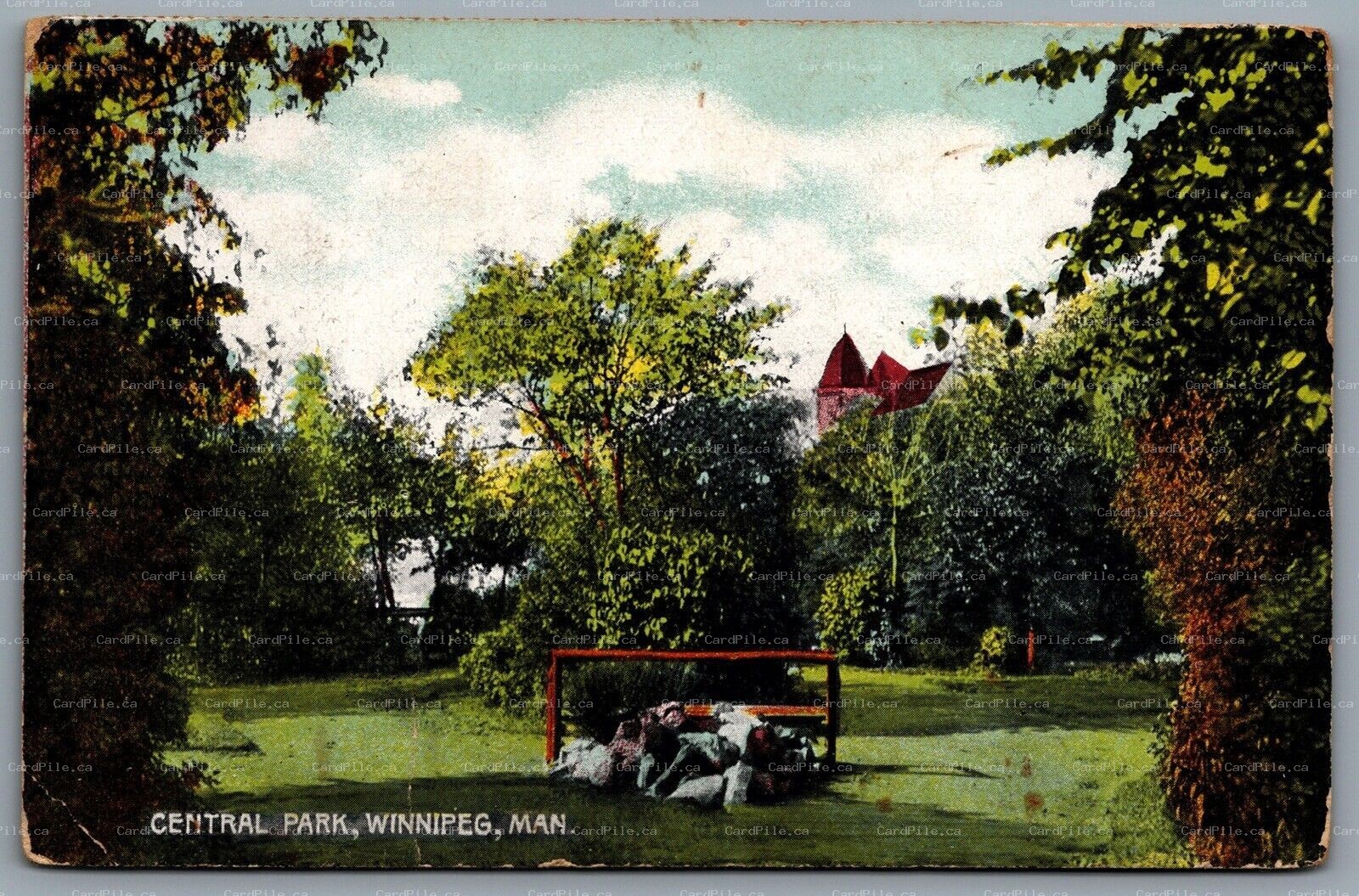Postcard Winnipeg MB c1910s Central Park 