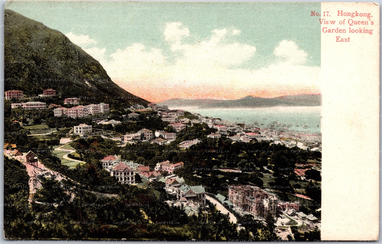 Postcard Hong Kong China c1910s View of Queen's Garden looking East