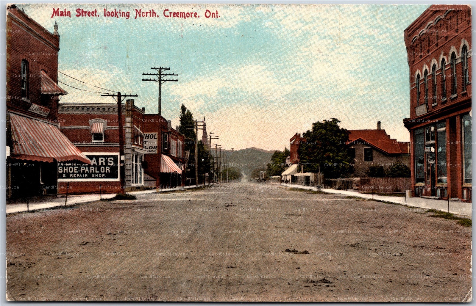Postcard Creemore Ontario c1912 Main Street Looking North by C. W. Bradley