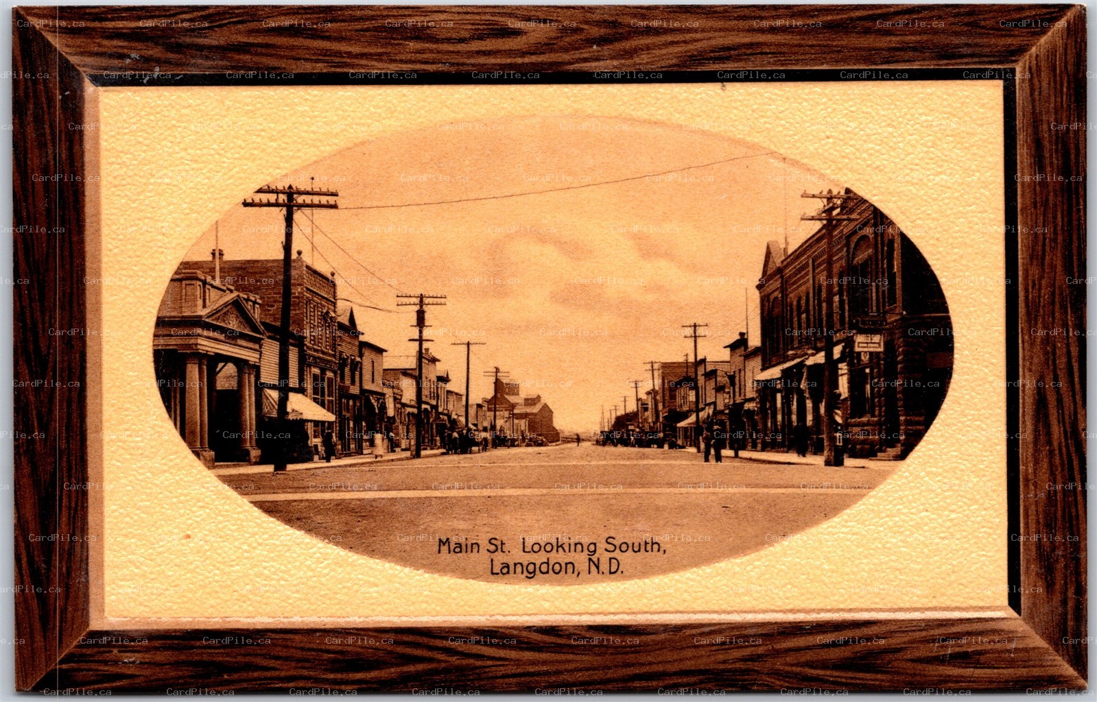 Postcard Langdon North Dakota c1911 Main Street Looking South Cavalier County