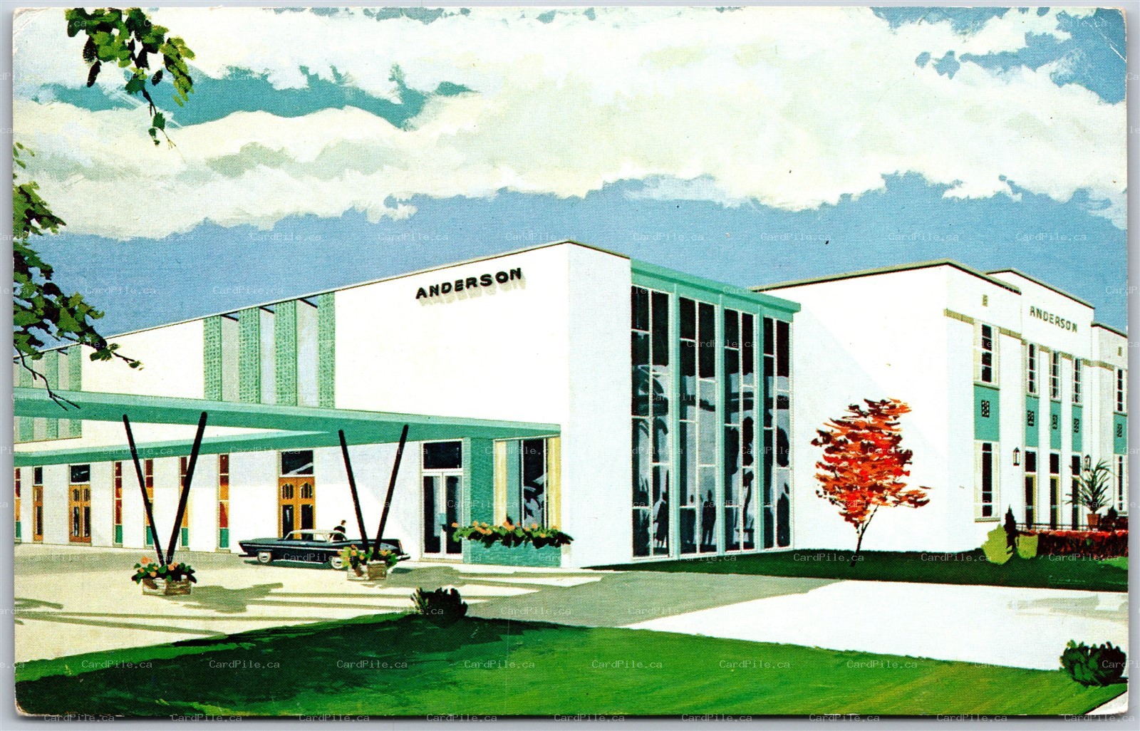 Postcard Windsor Ontario c1960s Advertisement Anderson Funeral Service