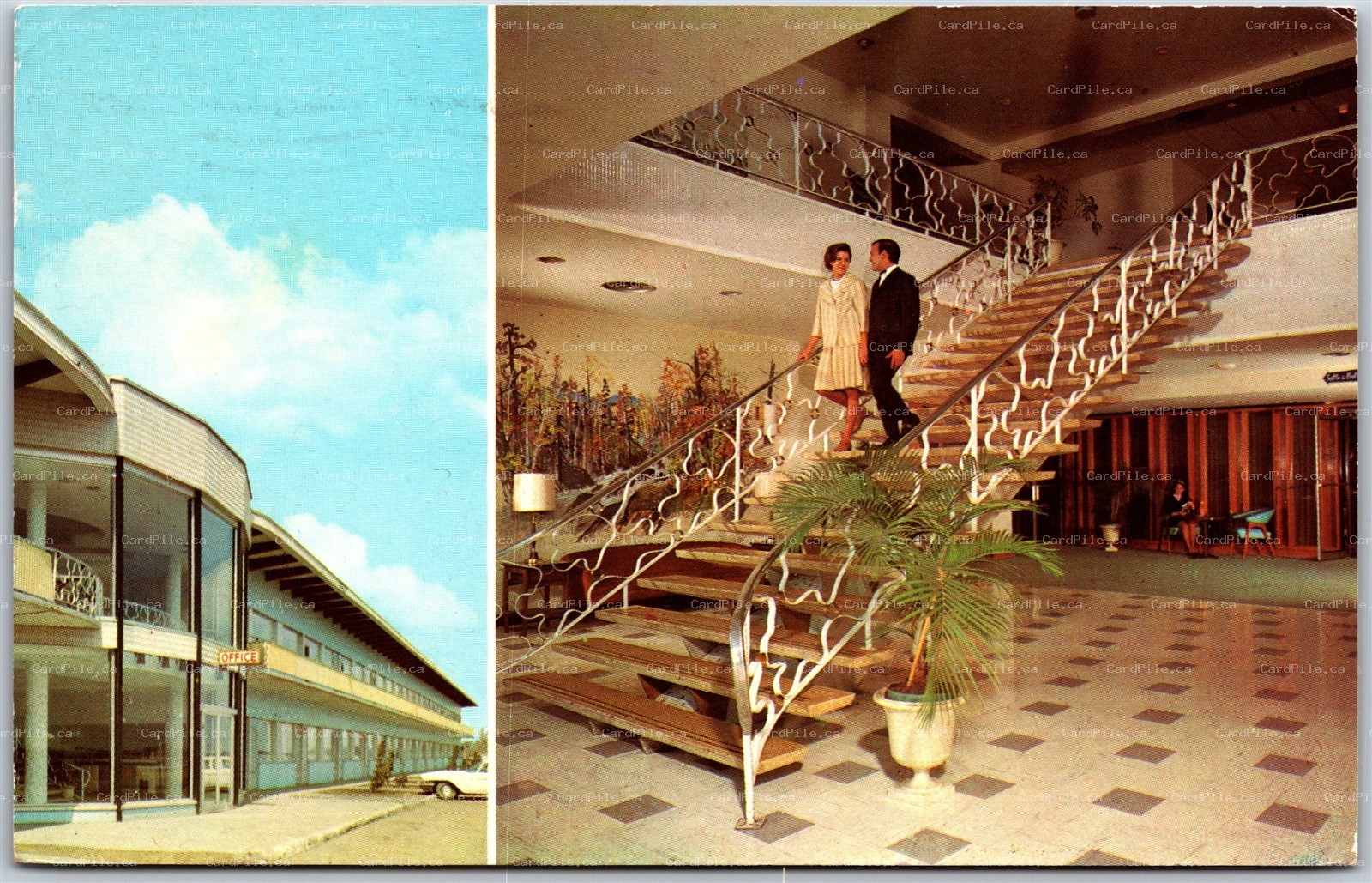 Postcard Montreal Quebec c1971 Cardinal Hotel Dual View 