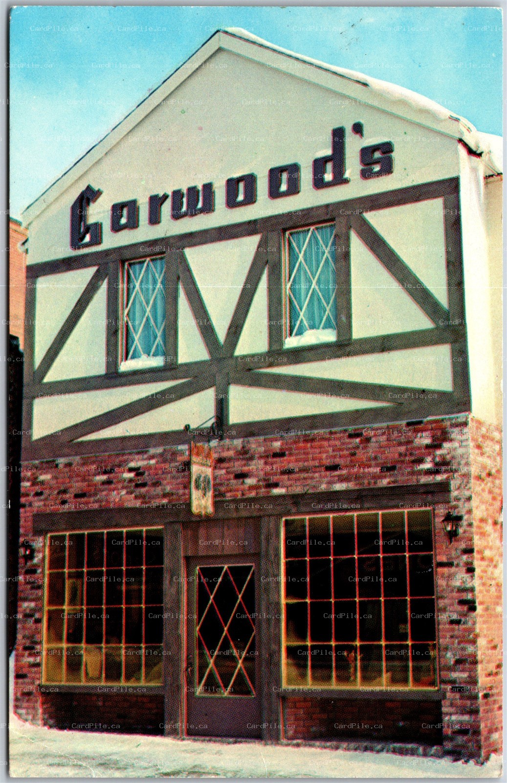 Postcard Bracebridge Ontario c1960s Garwood's Importers of Fine Woollens