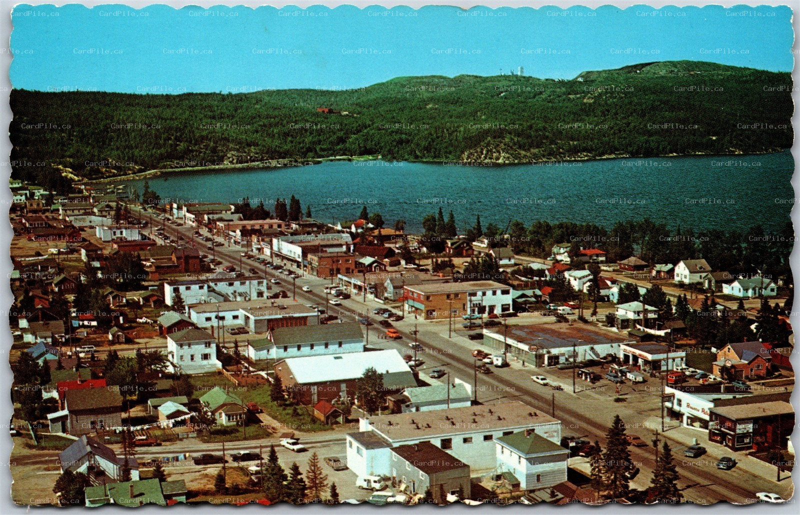 Postcard Wawa Ontario c1969 Brids Eye View Lake Superior Algoma District 