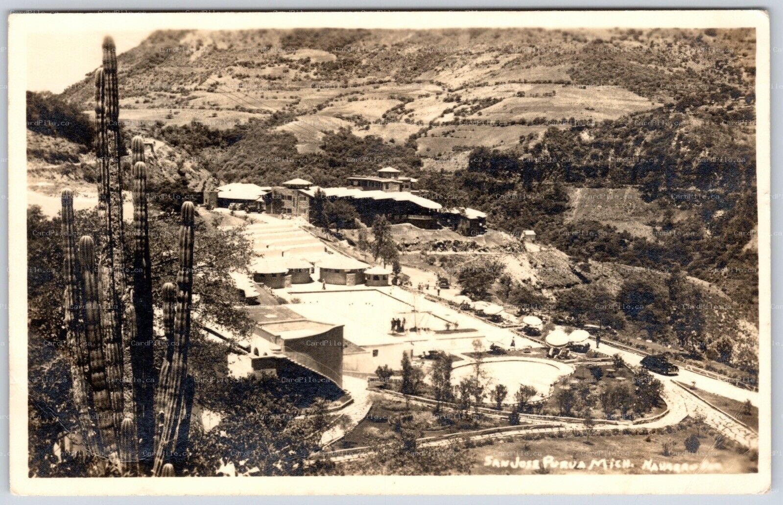 Postcard RPPC Michoacán Mexico c1948 San José Purua Spa Hotel World Famous