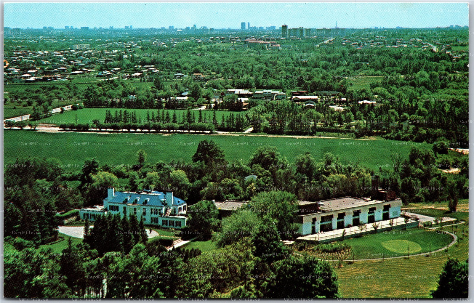 Postcard Thornhill Ontario Shouldice Hospital Aerial View Toronto in Distance