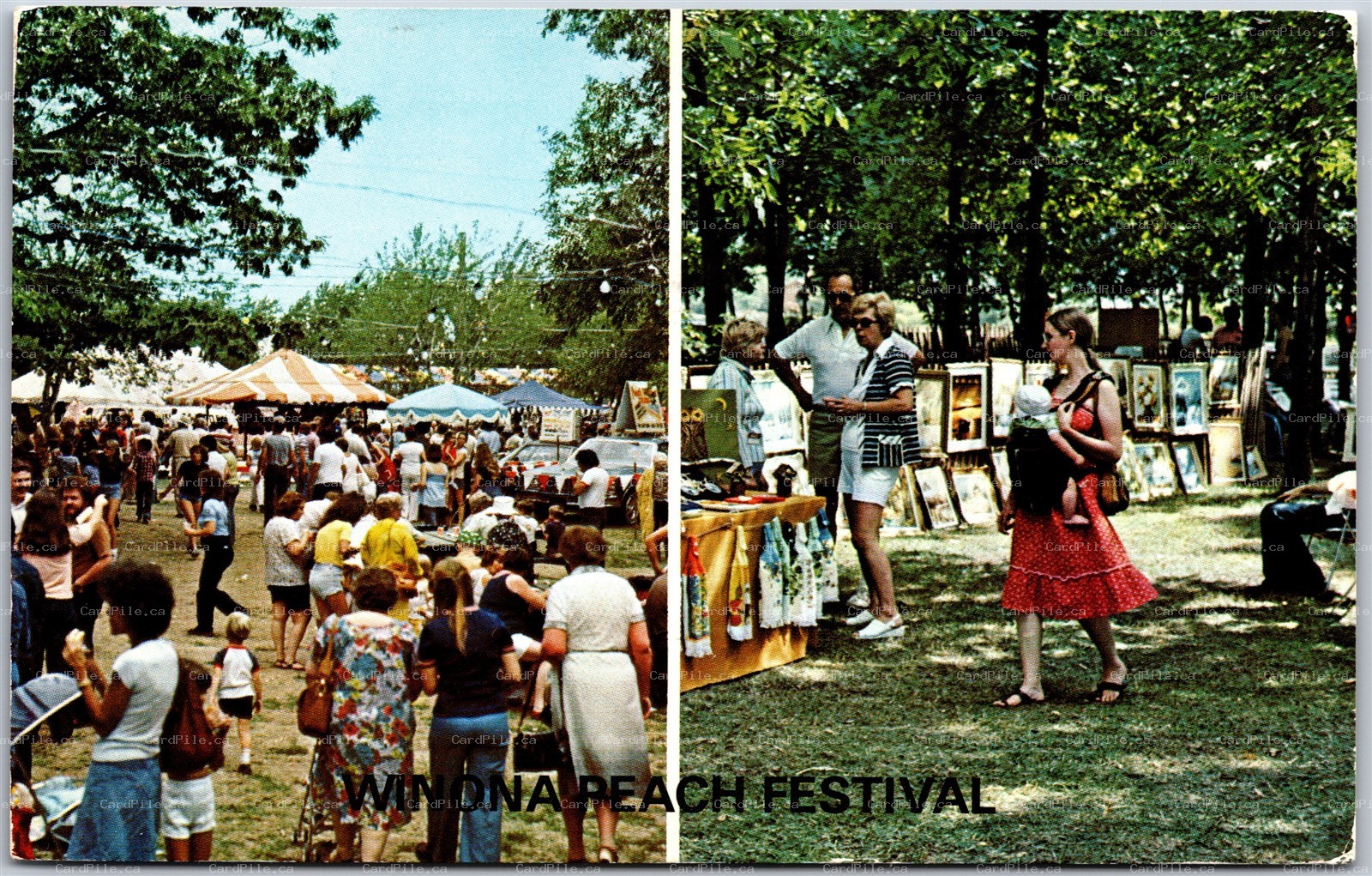 Postcard Winona Ontario c1983 Peach Festival Dual View