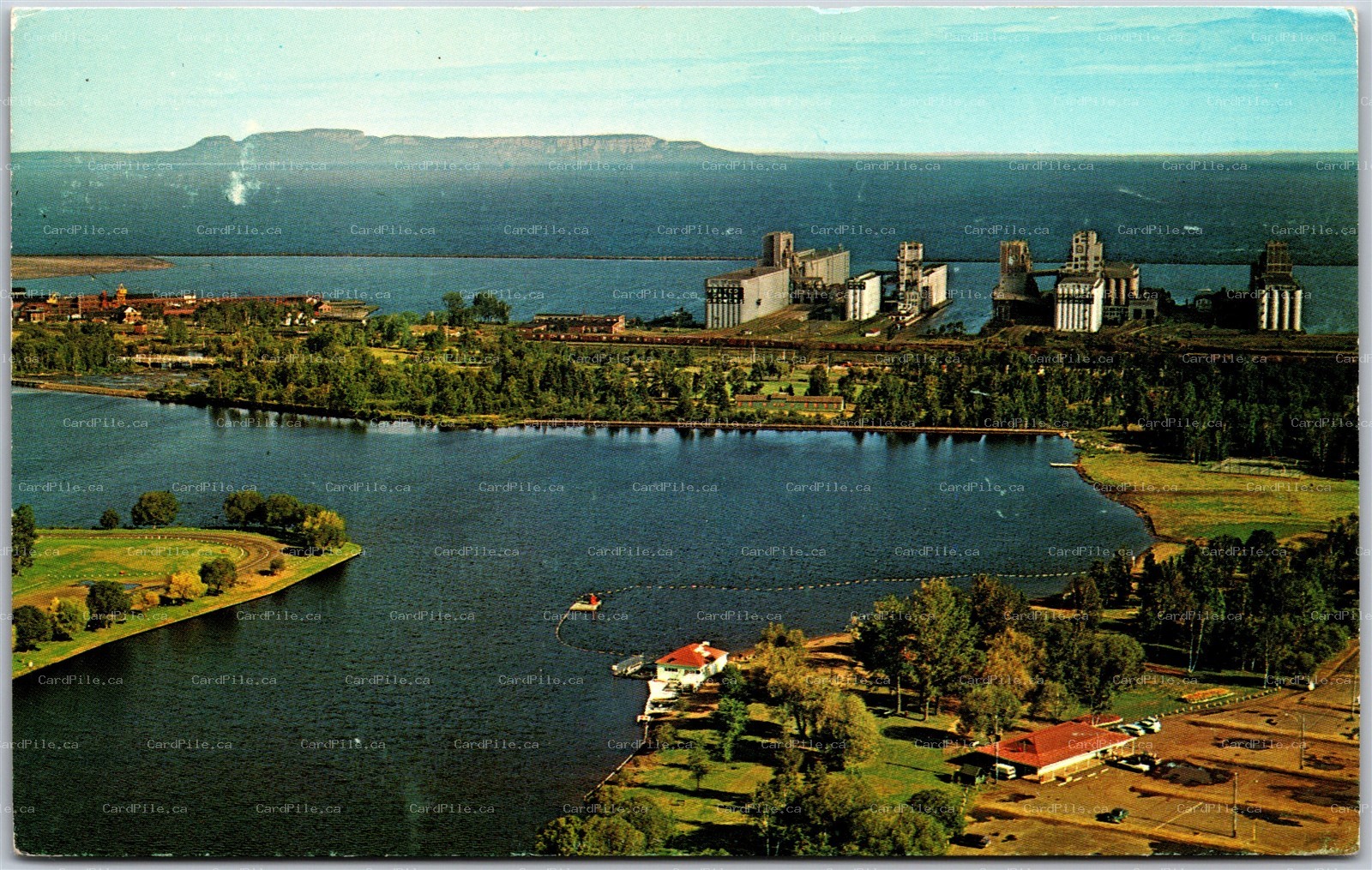 Postcard Port Arthur Ontario c1970 Aerial View Boulevard Lake Sleeping Giant