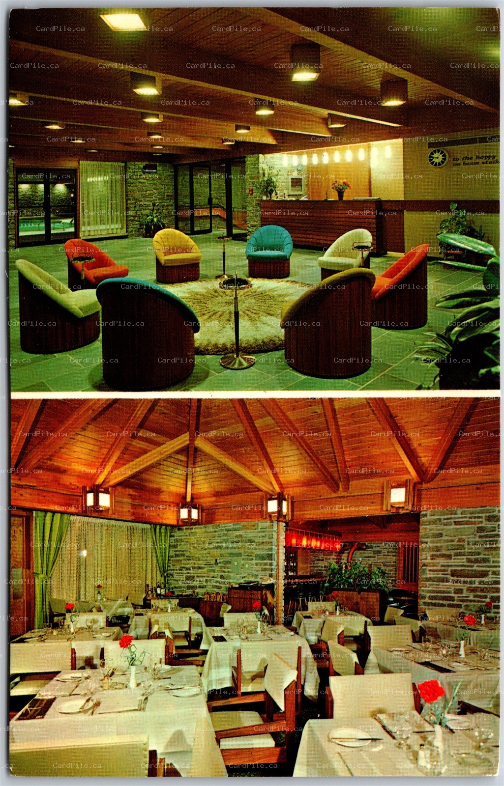 Postcard Toronto Ontario c1960s Valhalla Inn Hotel Highway 27 Dual View MCM