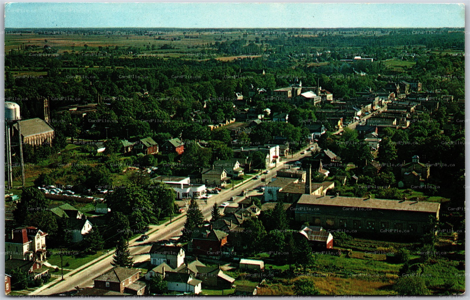 Postcard Kincardine Ontario c1965 Aerial View Main Business Section Bruce County