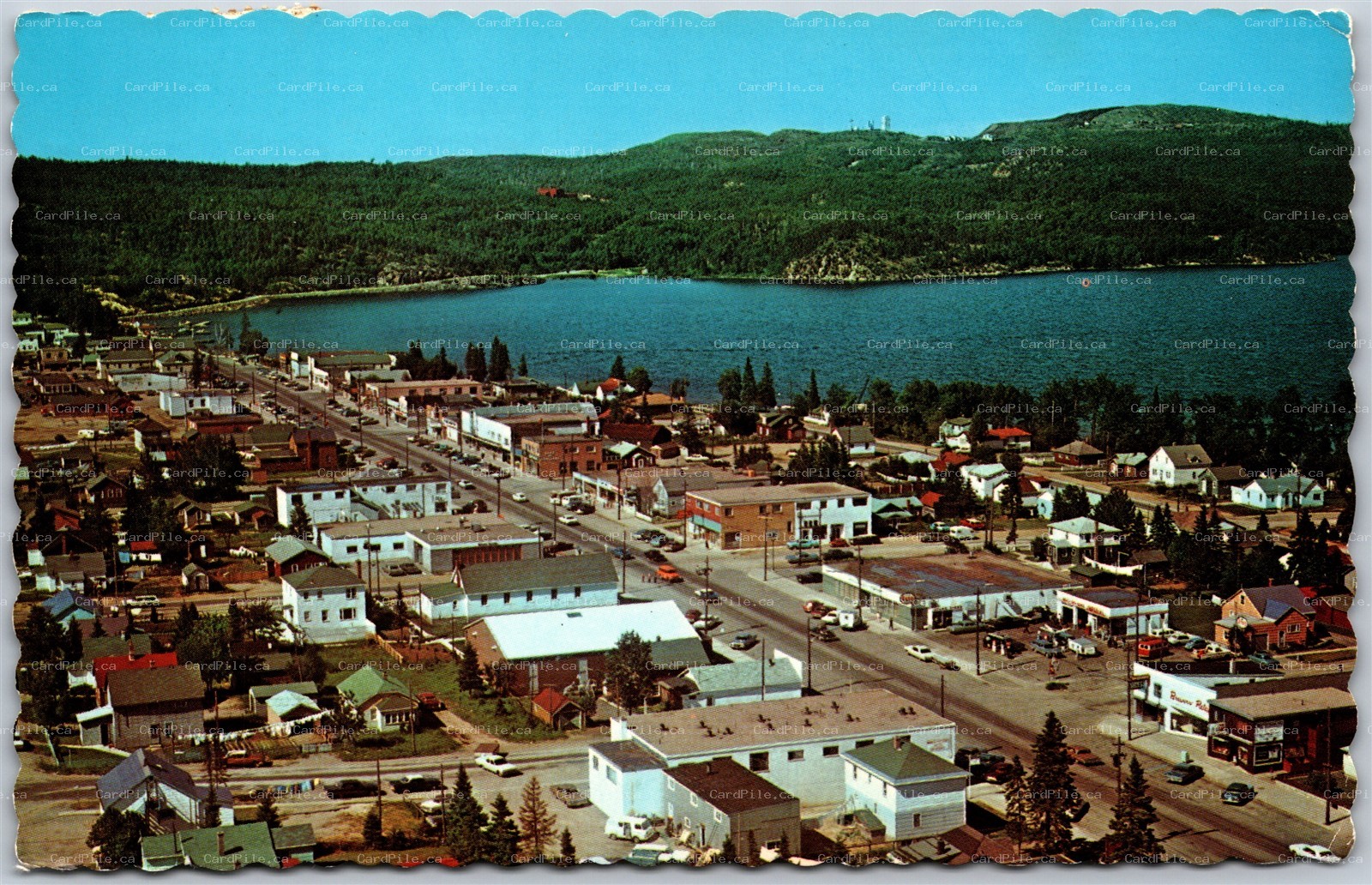Postcard Wawa Ontario c1968 Brids Eye View Lake Superior Algoma District 
