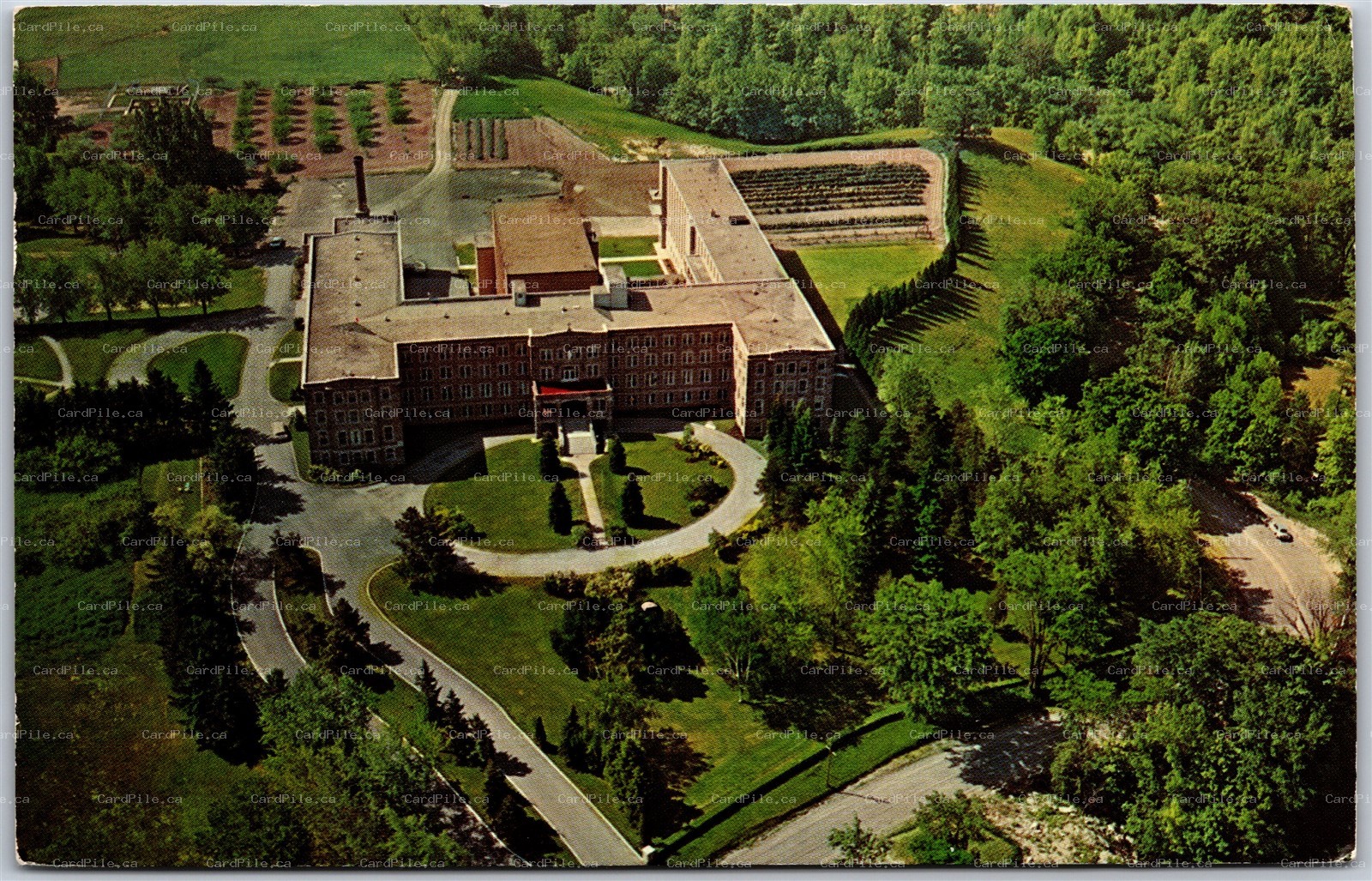 Postcard Waterdown Ontario Aerial View Notre Dame Academy School Sisters