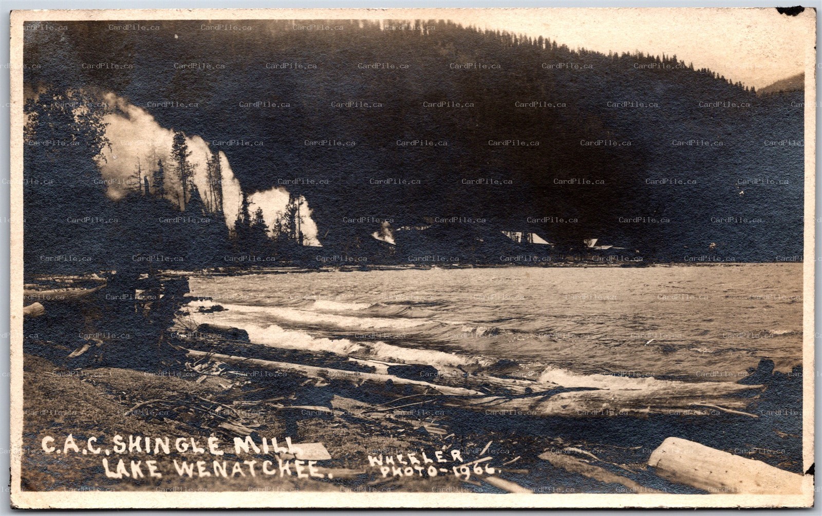 Postcard RPPC c1910s Lake Wenatchee Washington C.A.C. Shingle Mill Wheeler Photo