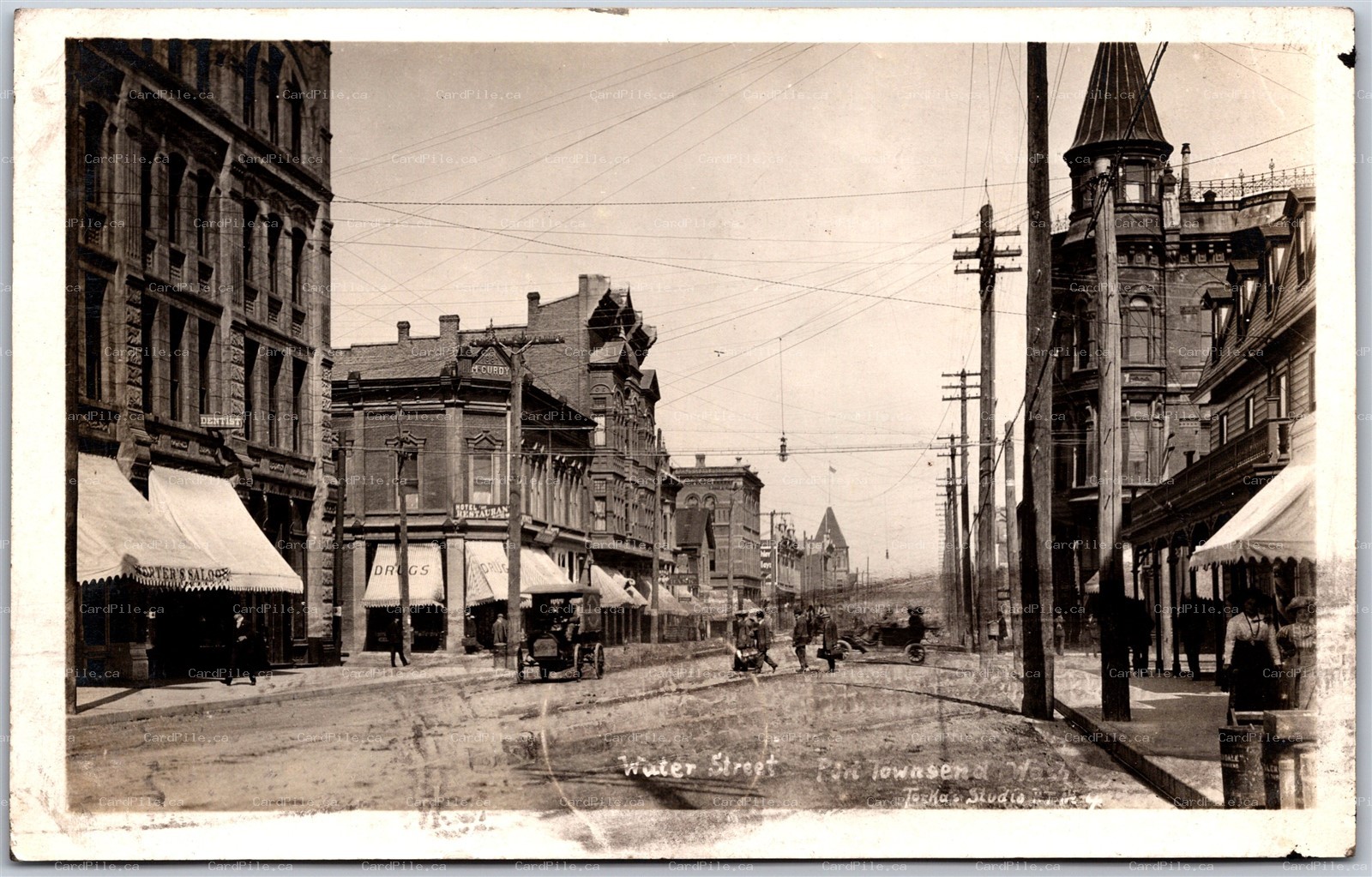 Postcard RPPC c1914 Port Townsend Washington Water Street by Torka's Studio