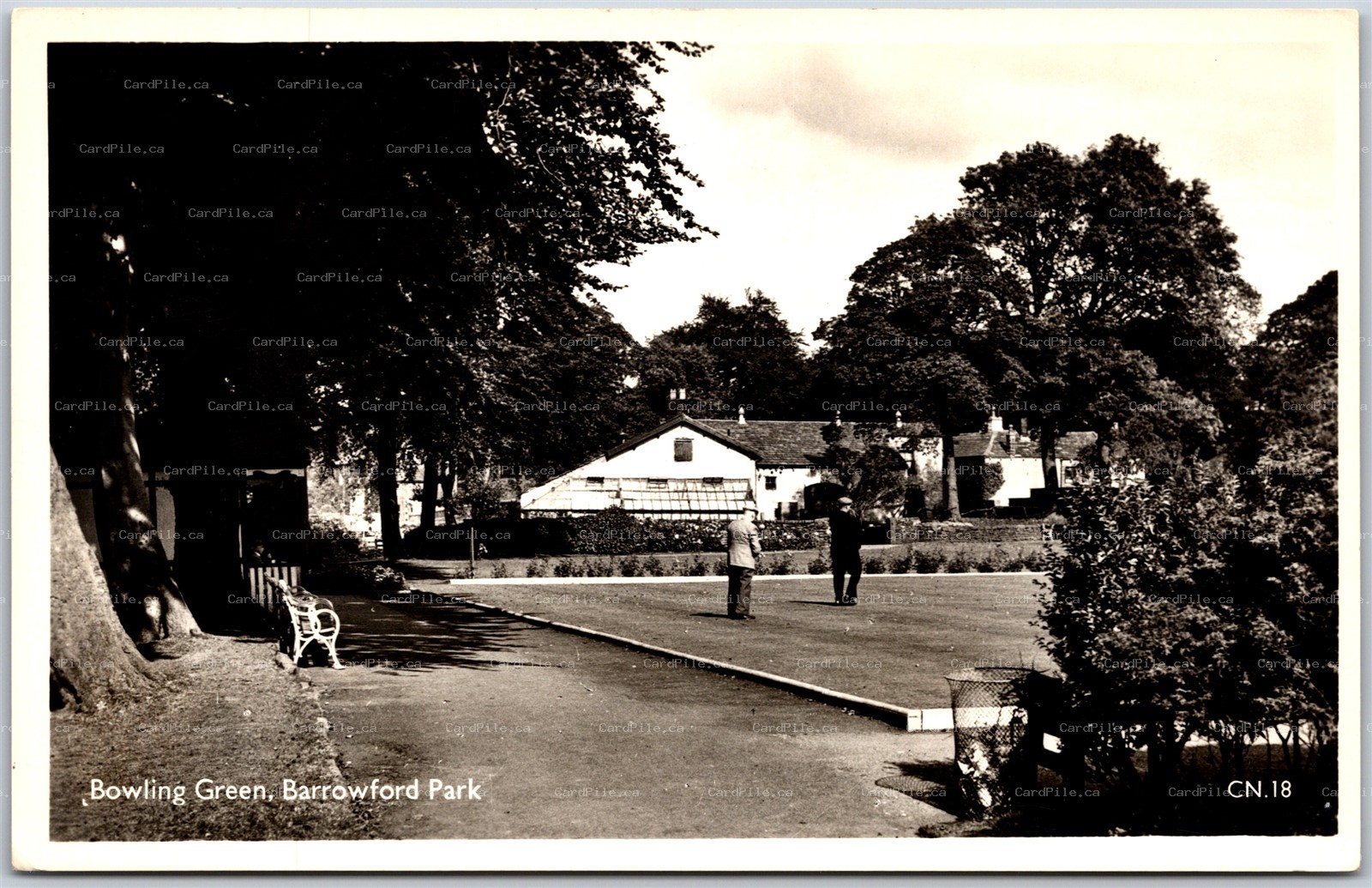 Postcard RPPC Barrowford Park Lancashire England Bowling Green