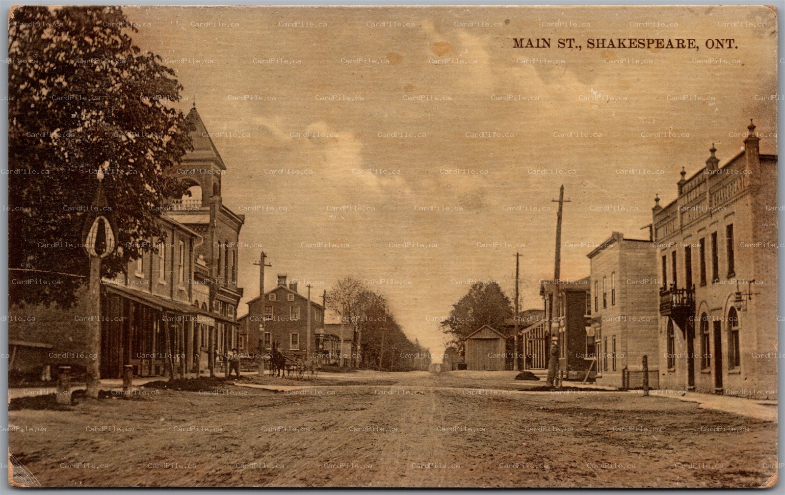 Postcard Shakespeare Ontario c1918 Main Street Perth County by Stedman Bros