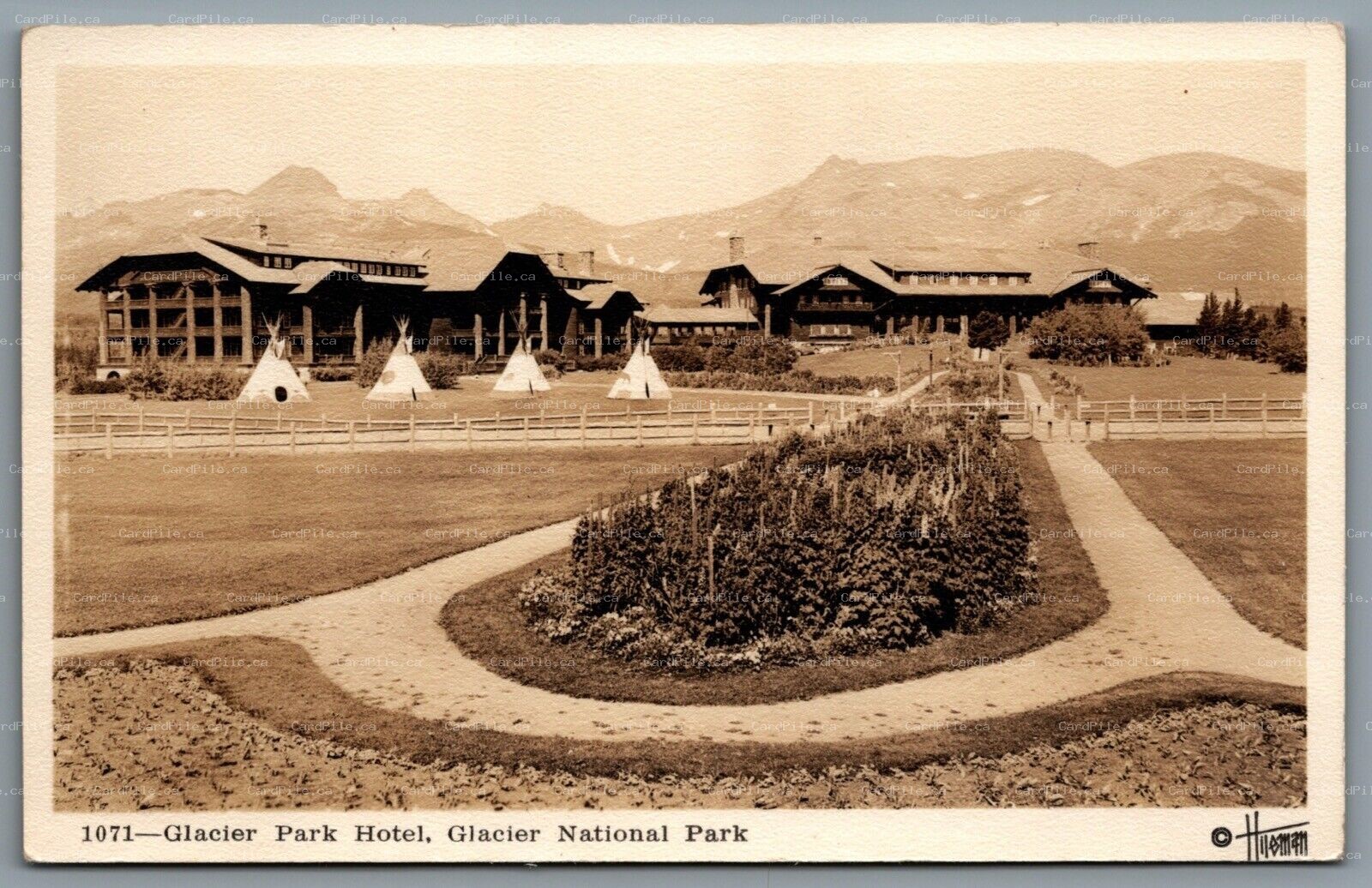 Postcard RPPC c1930s Glacier National Park MT Glacier Park Hotel T.J. Hileman 