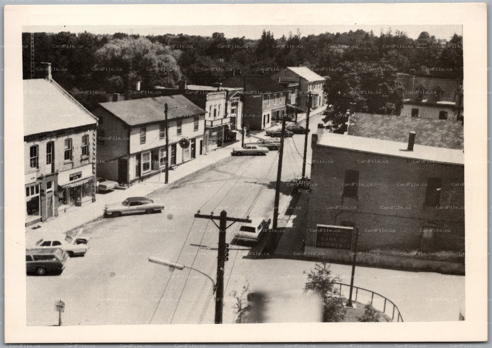 Postcard Ayr Ontario Looking East on Stanley Street Old Cars