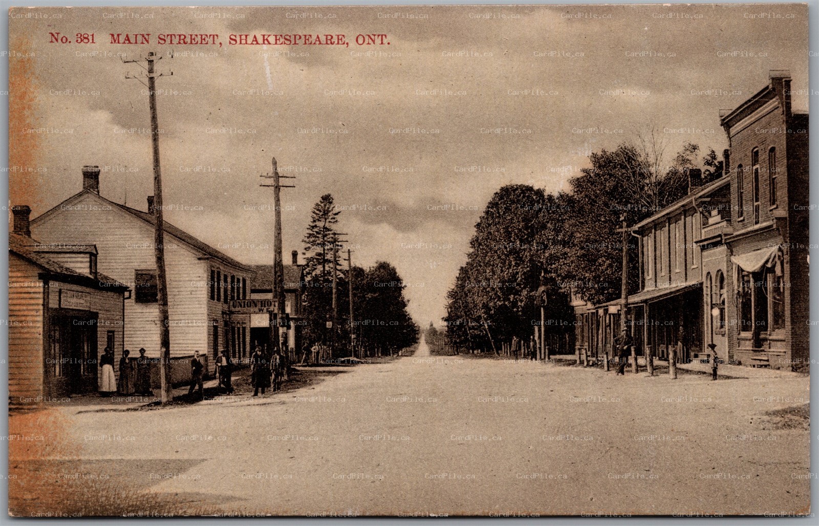 Postcard Shakespeare Ontario c1910s Main Street Perth County by Stedman Bros