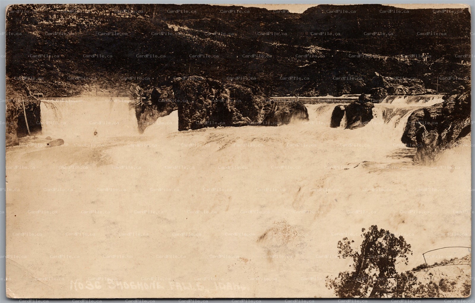 Postcard Twin Falls Idaho c1938 Shoshone Falls from Smiths Ferry CDS Cancel