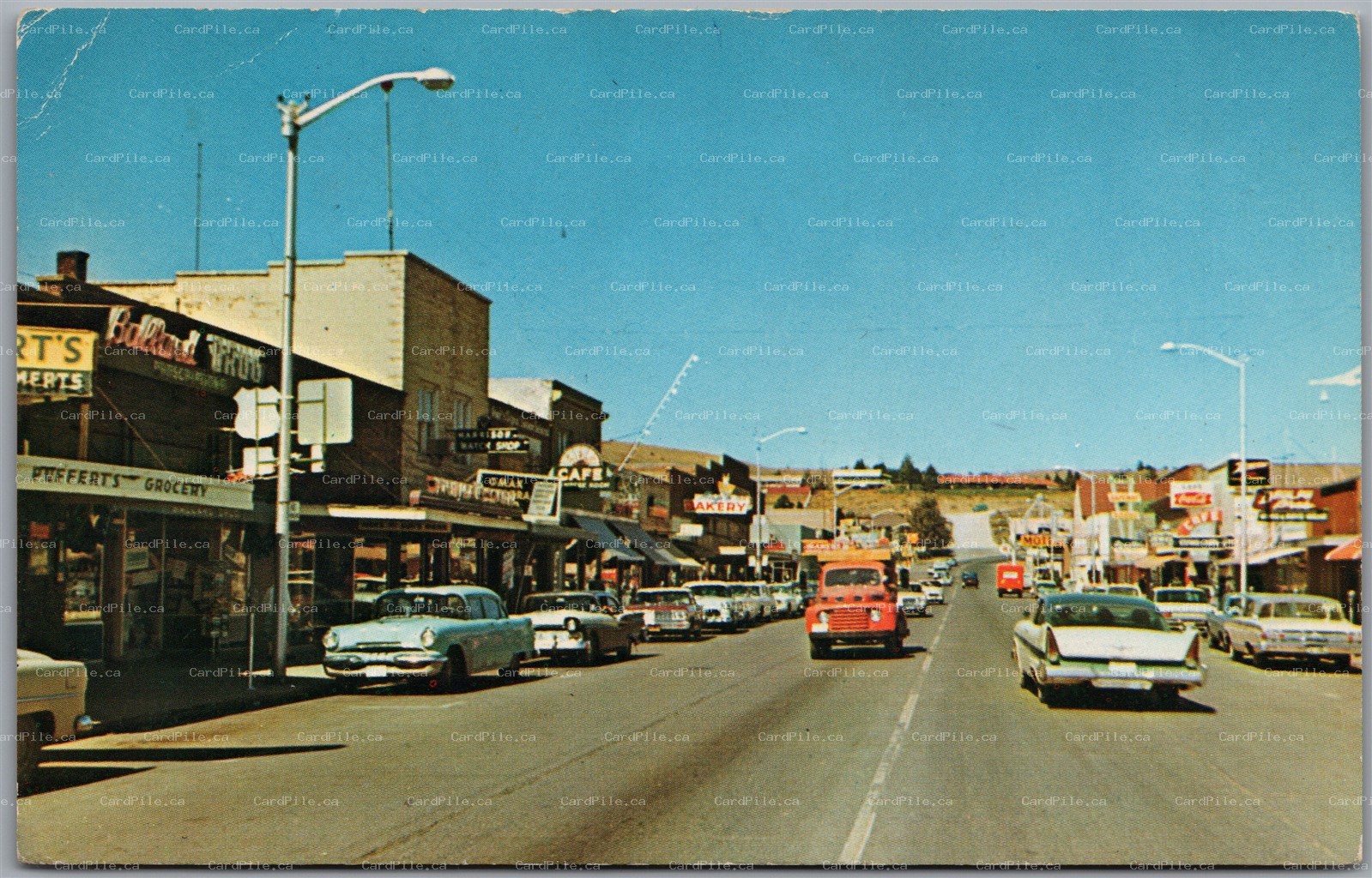 Postcard Omak Washington c1969 Street View Old Cars Truck Shops Okanogan County
