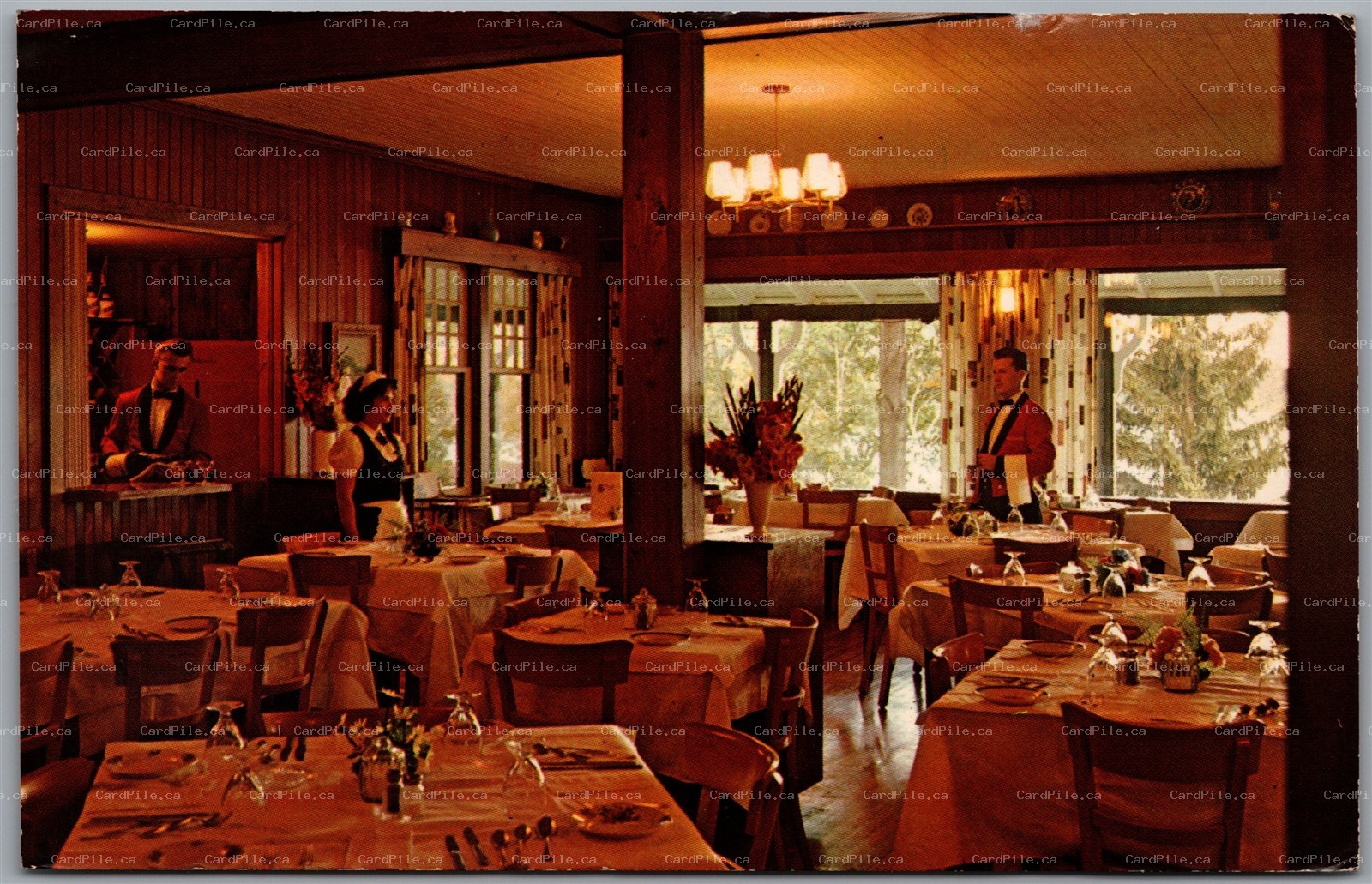 Postcard Minett Muskoka Ontario c1960s Clevelands House Dining Room View