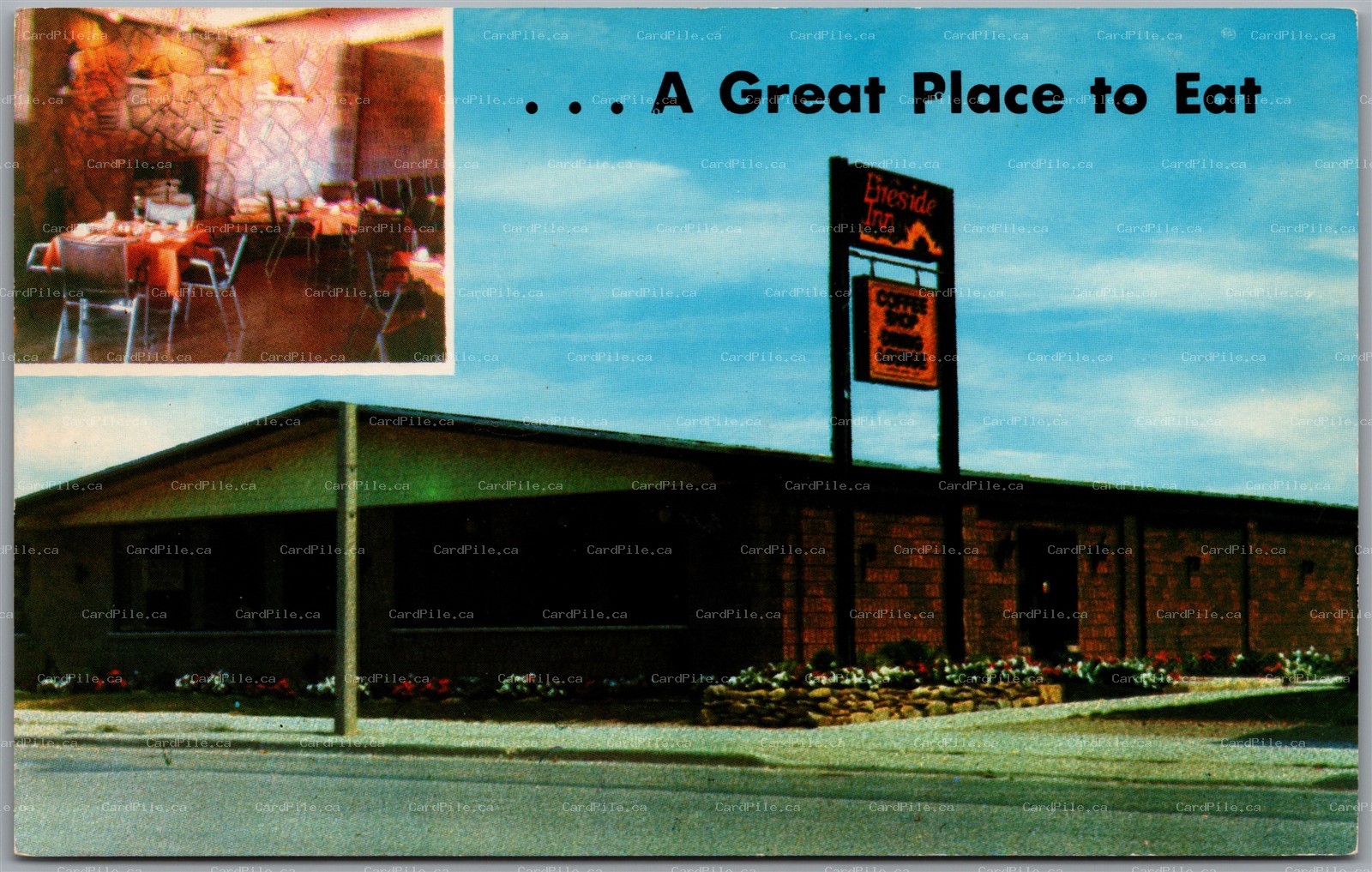 Postcard Thedford Ontario c1960s Fireside Inn Main Street Dual View