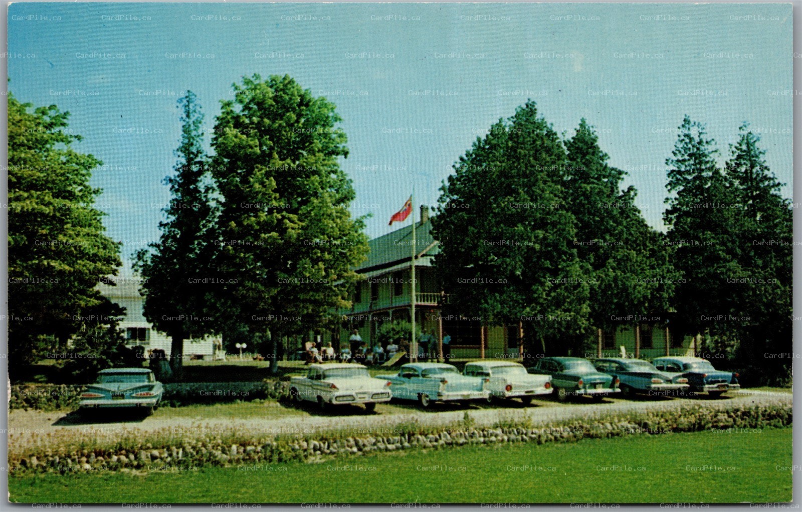 Postcard Southampton Ontario c1970s Breakers Hotel Hwy 21 Lake Huron Old Cars