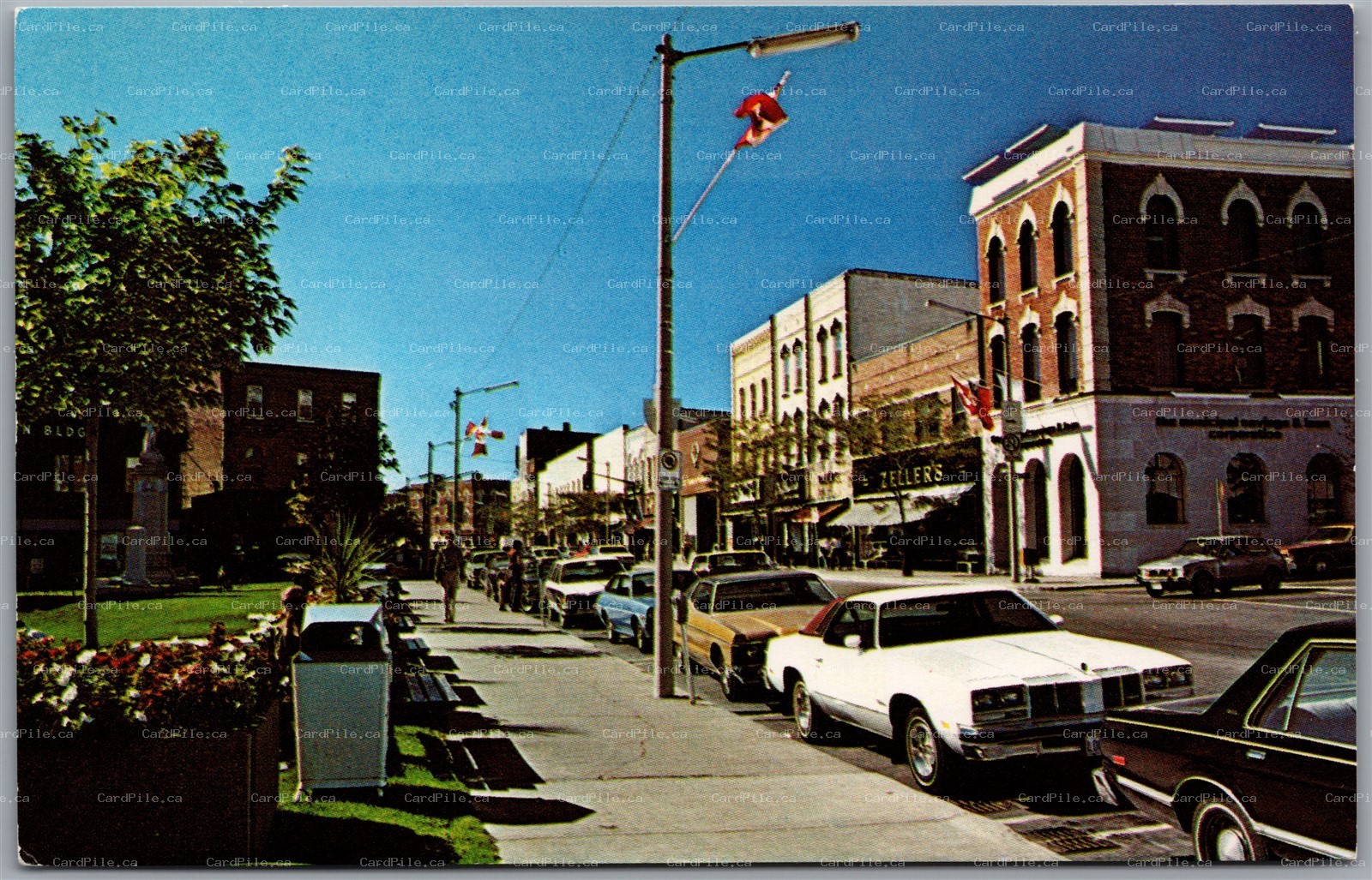 Postcard Barrie Ontario c1970s Dunlop Street Zellers Old Cars Simcoe County