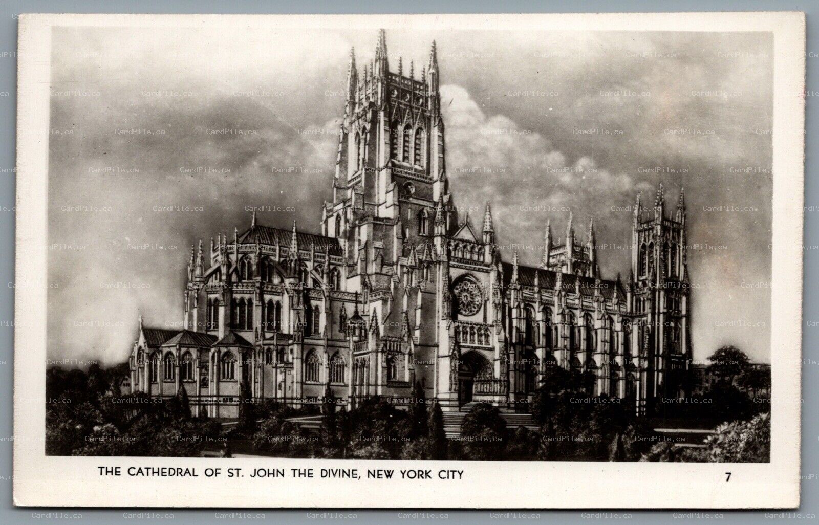 Postcard RPPC c1940s New York City NY Cathedral of St. John The Divine Christian