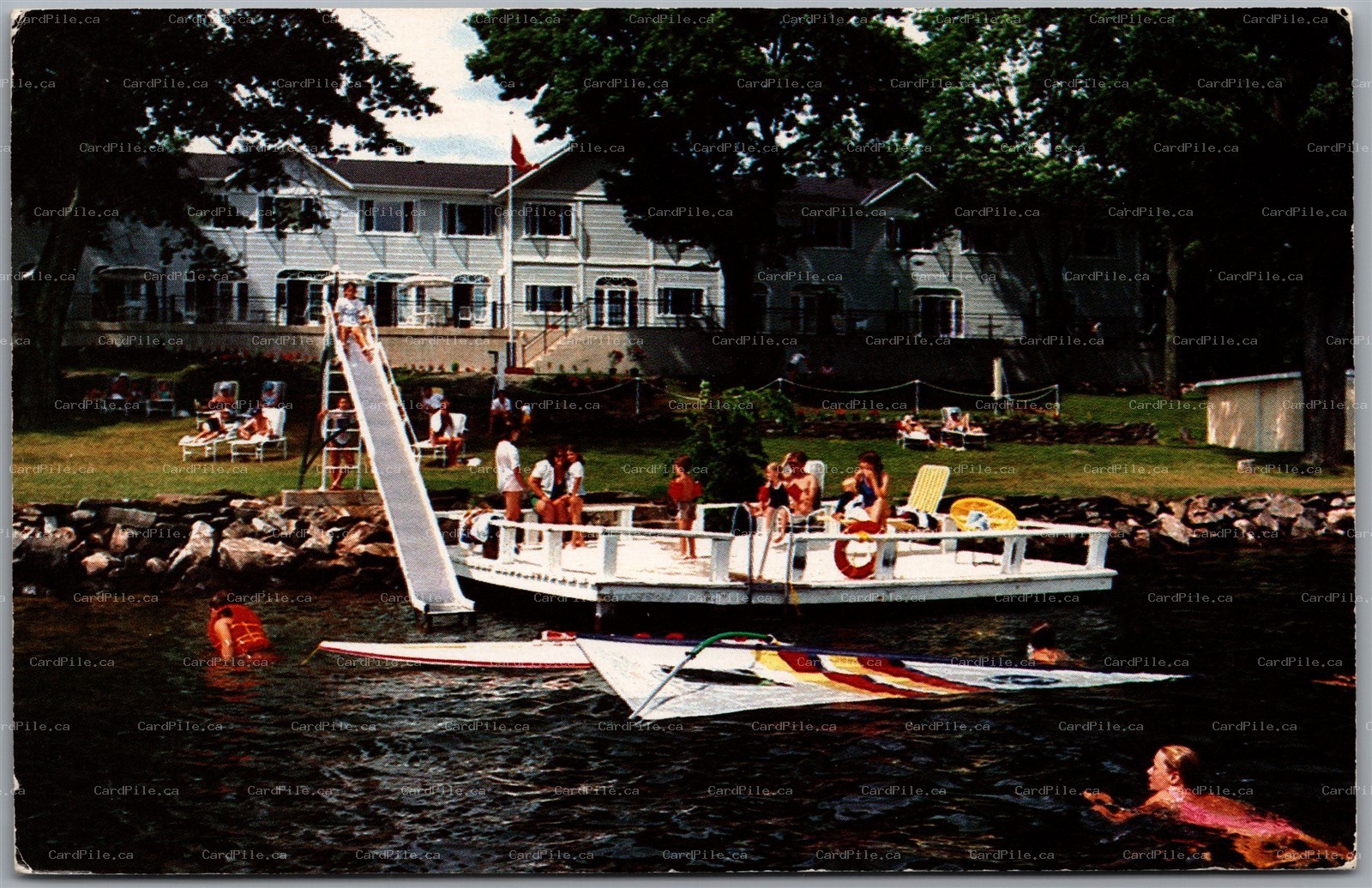 Postcard Woodview ONT Viamede Resort & Conference Centre Stoney Lake Kawarthas