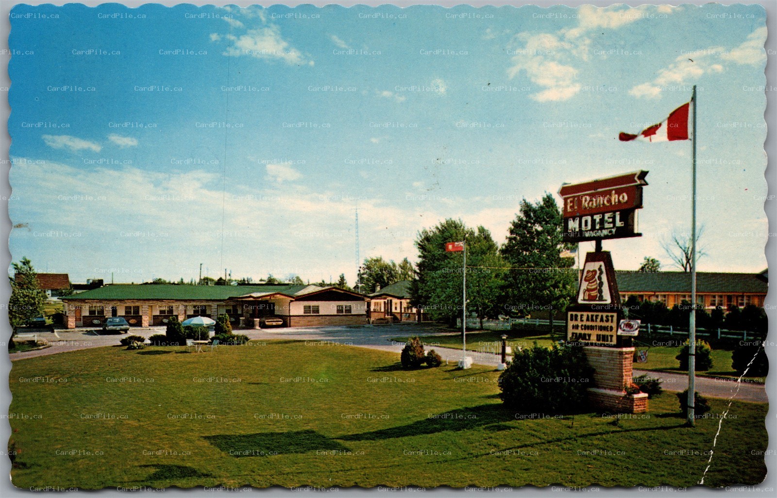 Postcard Kitchener Ontario c1960s El Rancho Motel Victoria St. Waterloo *as is*