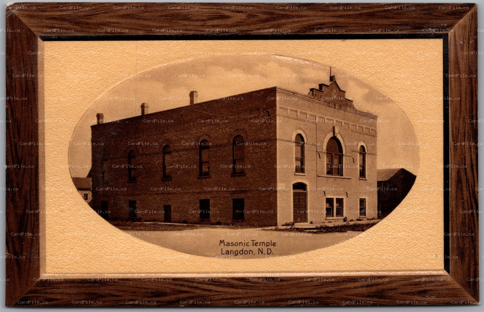 Postcard Langdon North Dakota c1911 Masonic Temple Cavalier County Embossed