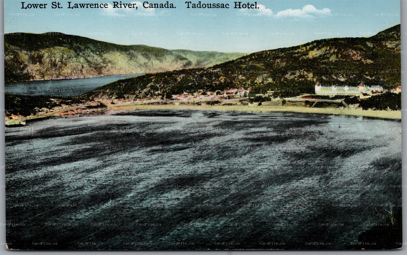 Postcard Tadoussac Quebec c1920s Lower St. Lawrence River Hotel Côte-Nord