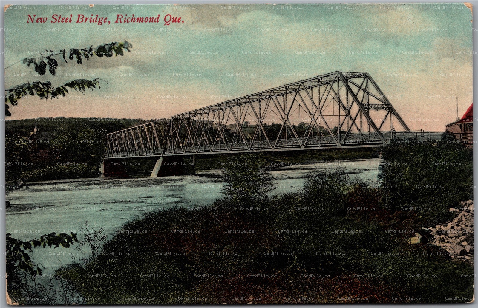 Postcard Richmond Quebec New Steel Bridge Saint Francis River by M. J. Palmer