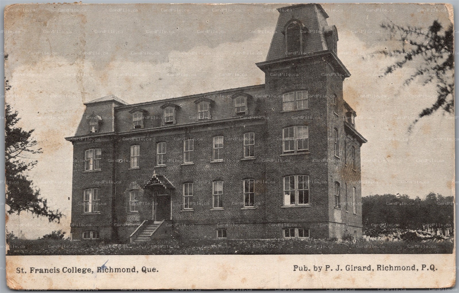 Postcard Richmond Quebec c1908 St. Francis College by P. J. Girard