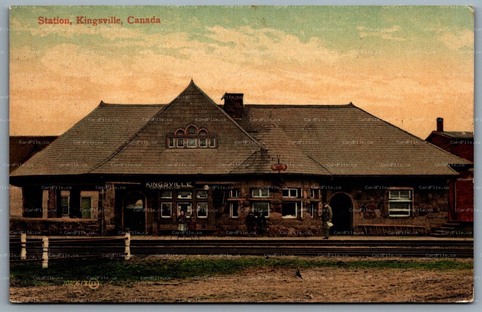 Postcard Kingsville Ontario c1908 Railroad Station L.E.E. & D.R.R Essex County