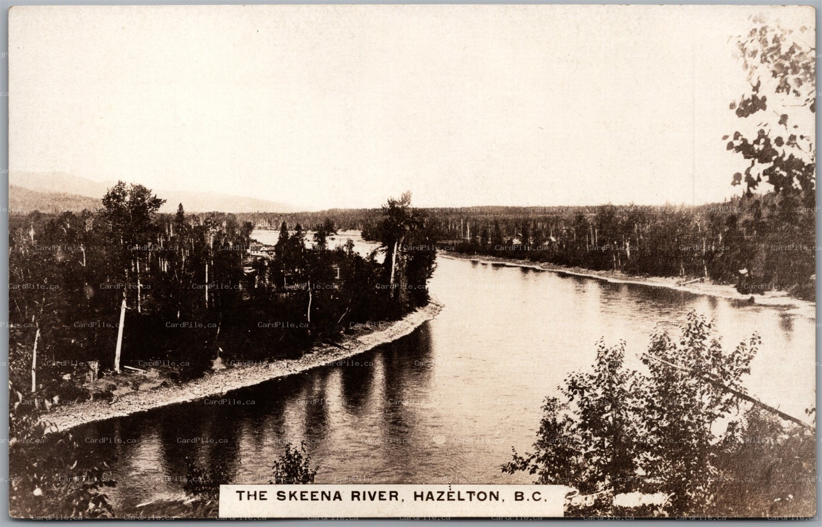 Postcard RPPC c1910s Hazelton British Columbia The Skeena River Scenic View
