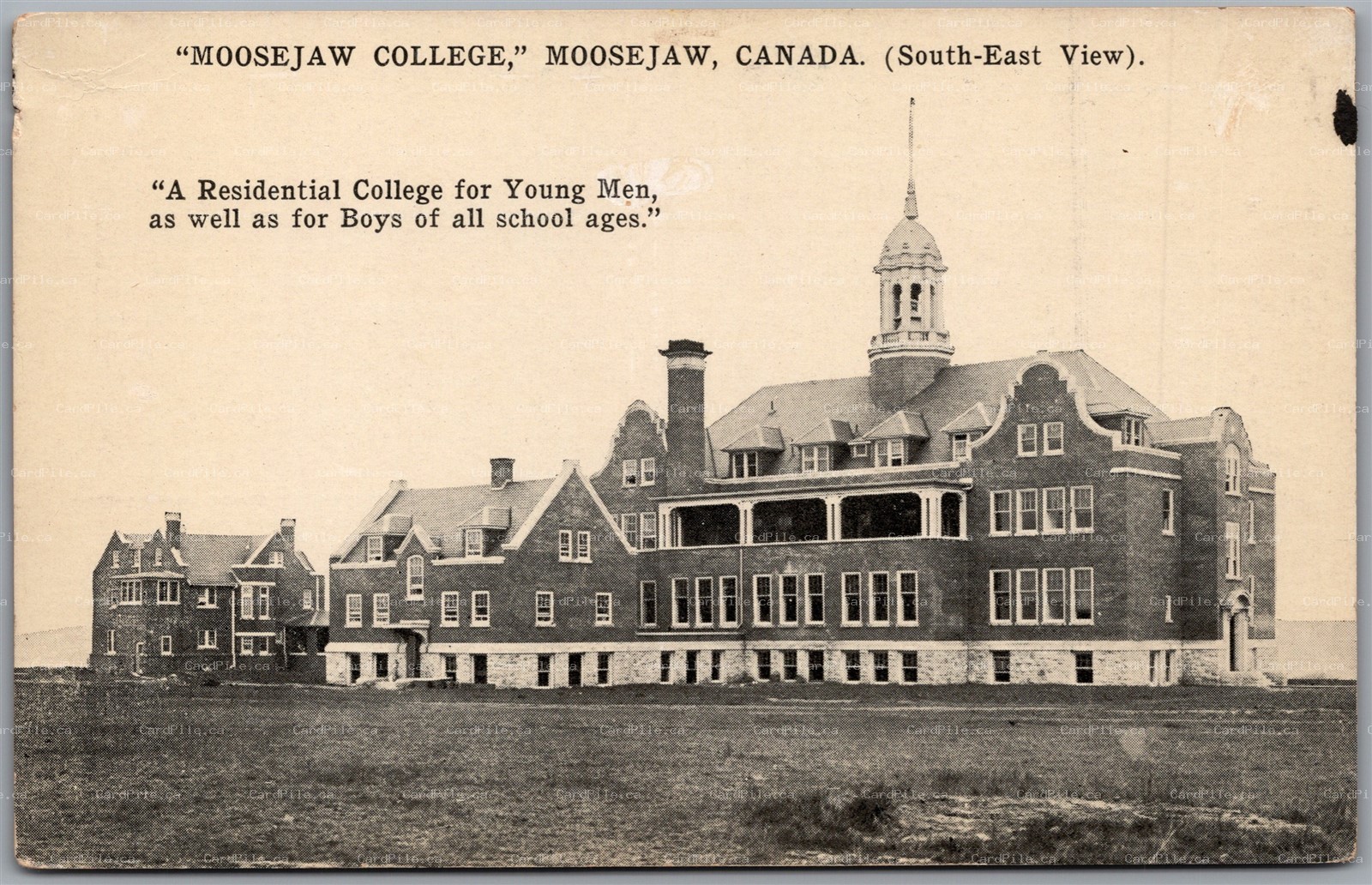 Postcard Moosejaw Saskatchewan c1910s Moosejaw Residential College for Young Men