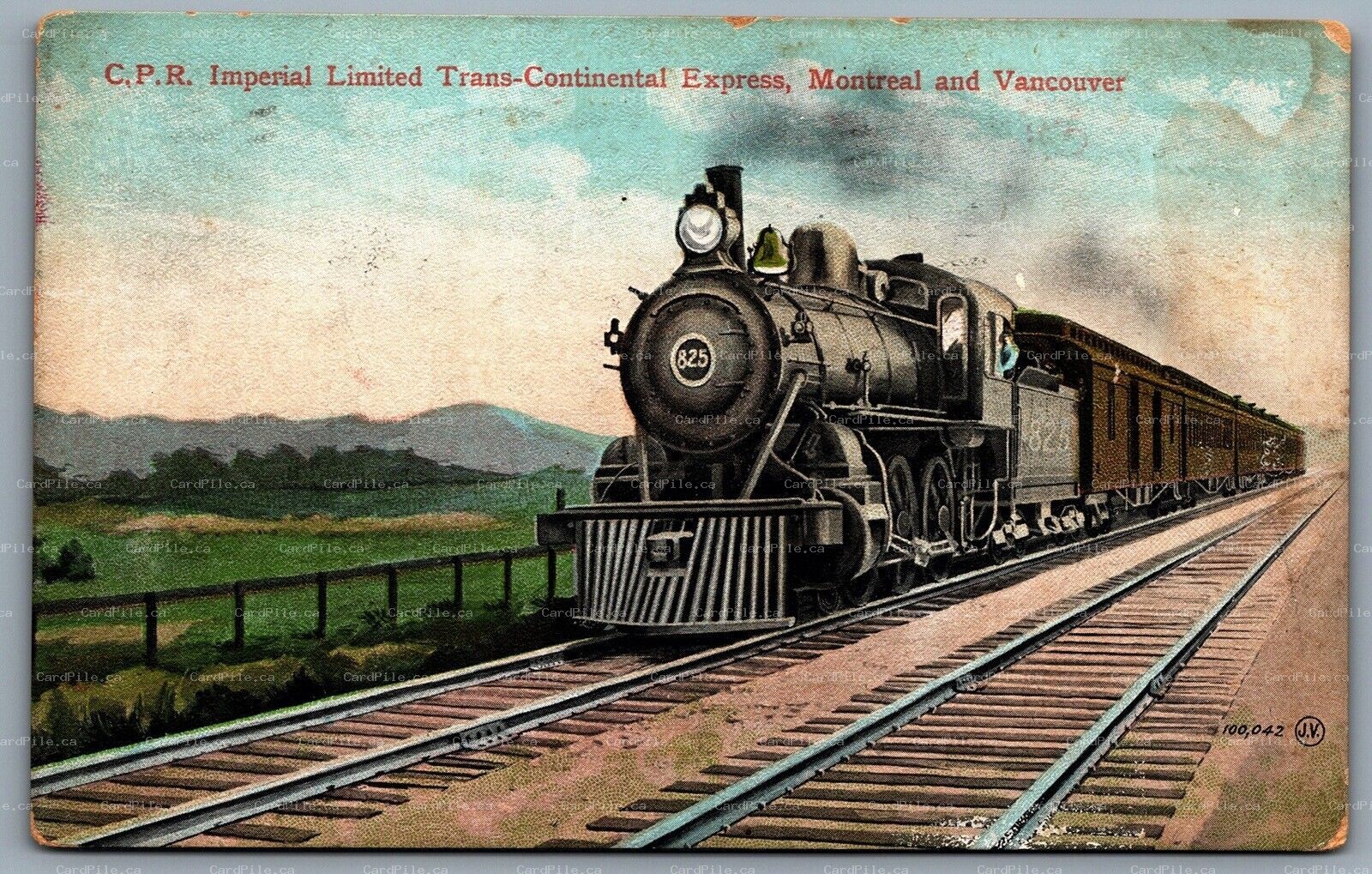 Postcard c1909 CPR Imperial Limited Trans Continental Express Montreal Vancouver
