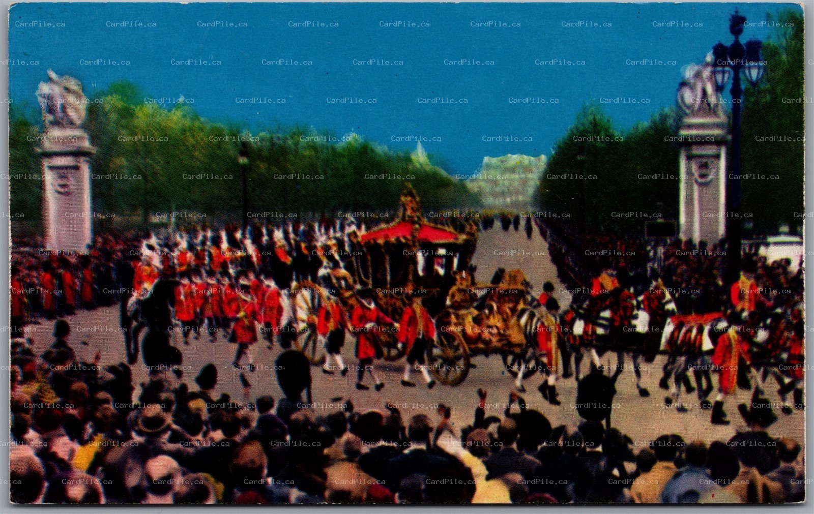 Postcard London England 1953 The Coronation Procession Leaving Buckingham Palace