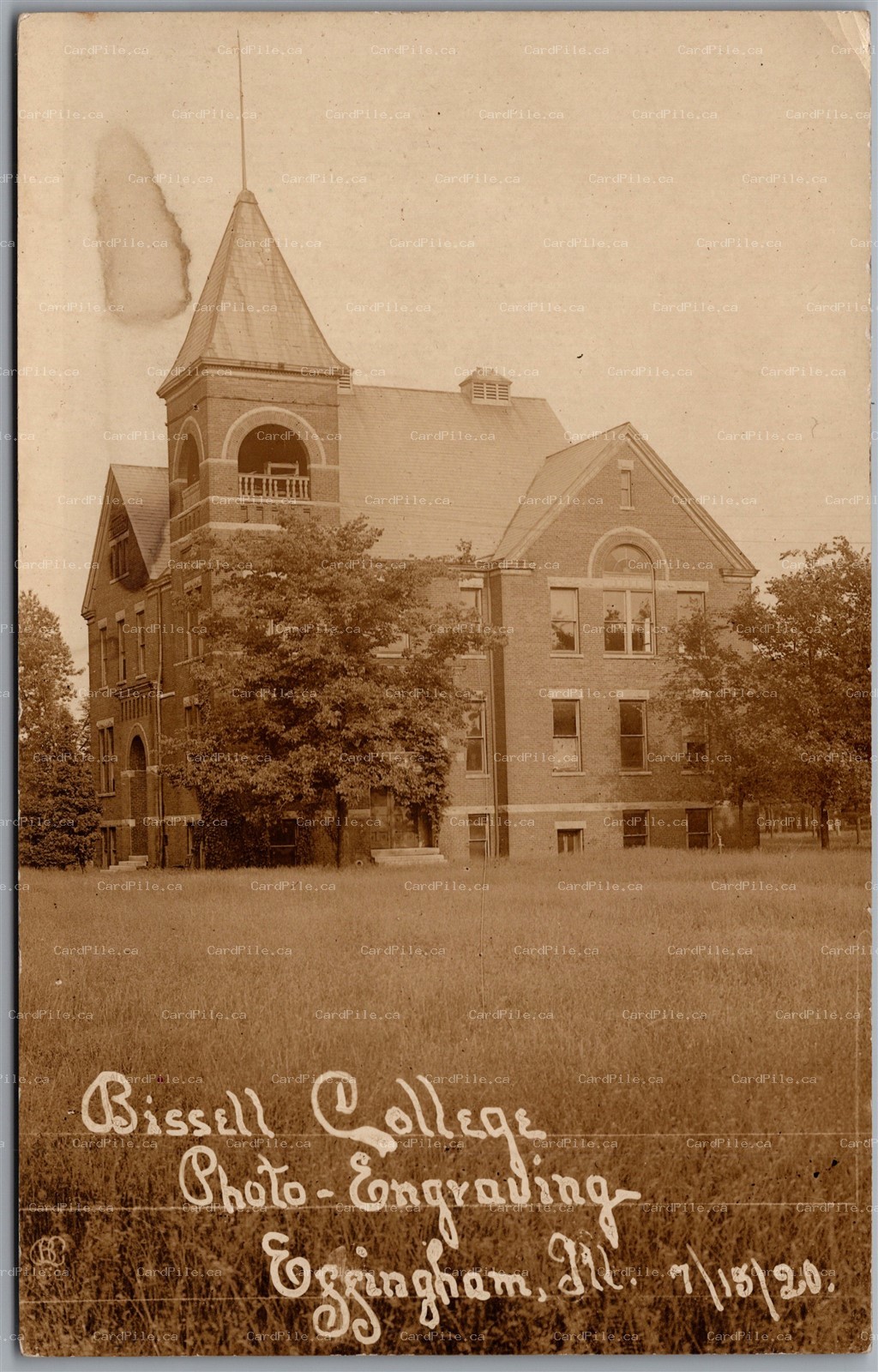 Postcard RPPC c1920 Effingham Illinois Bissell College of Photo Engraving