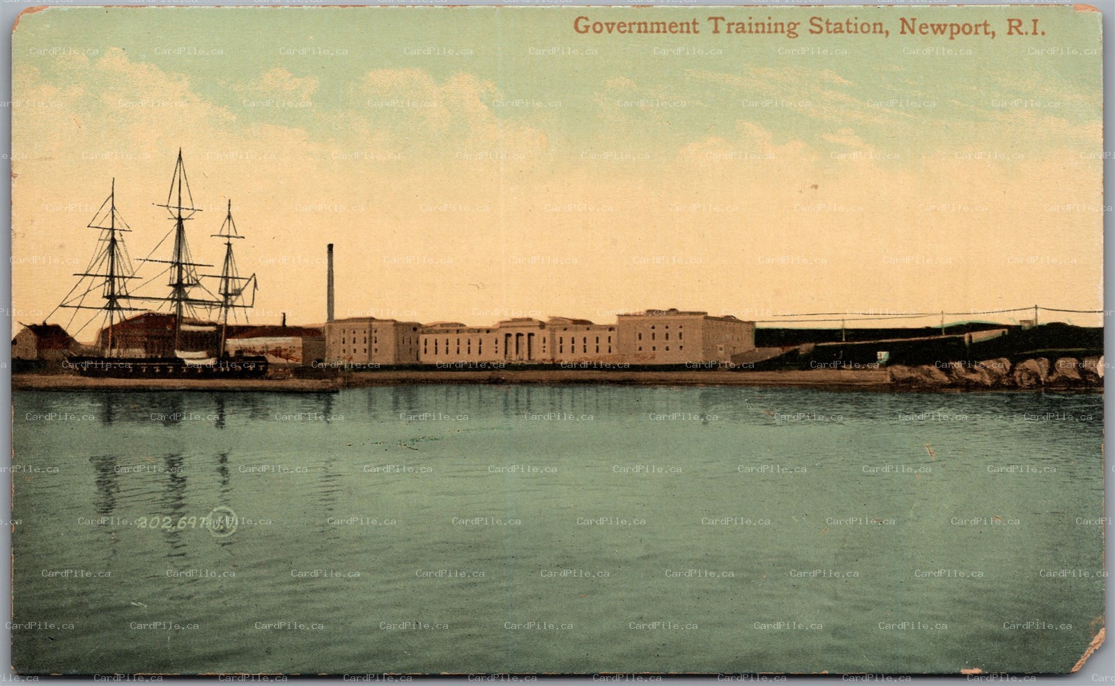 Postcard Newport Rhode Island c1910s Government Training Station *as is*