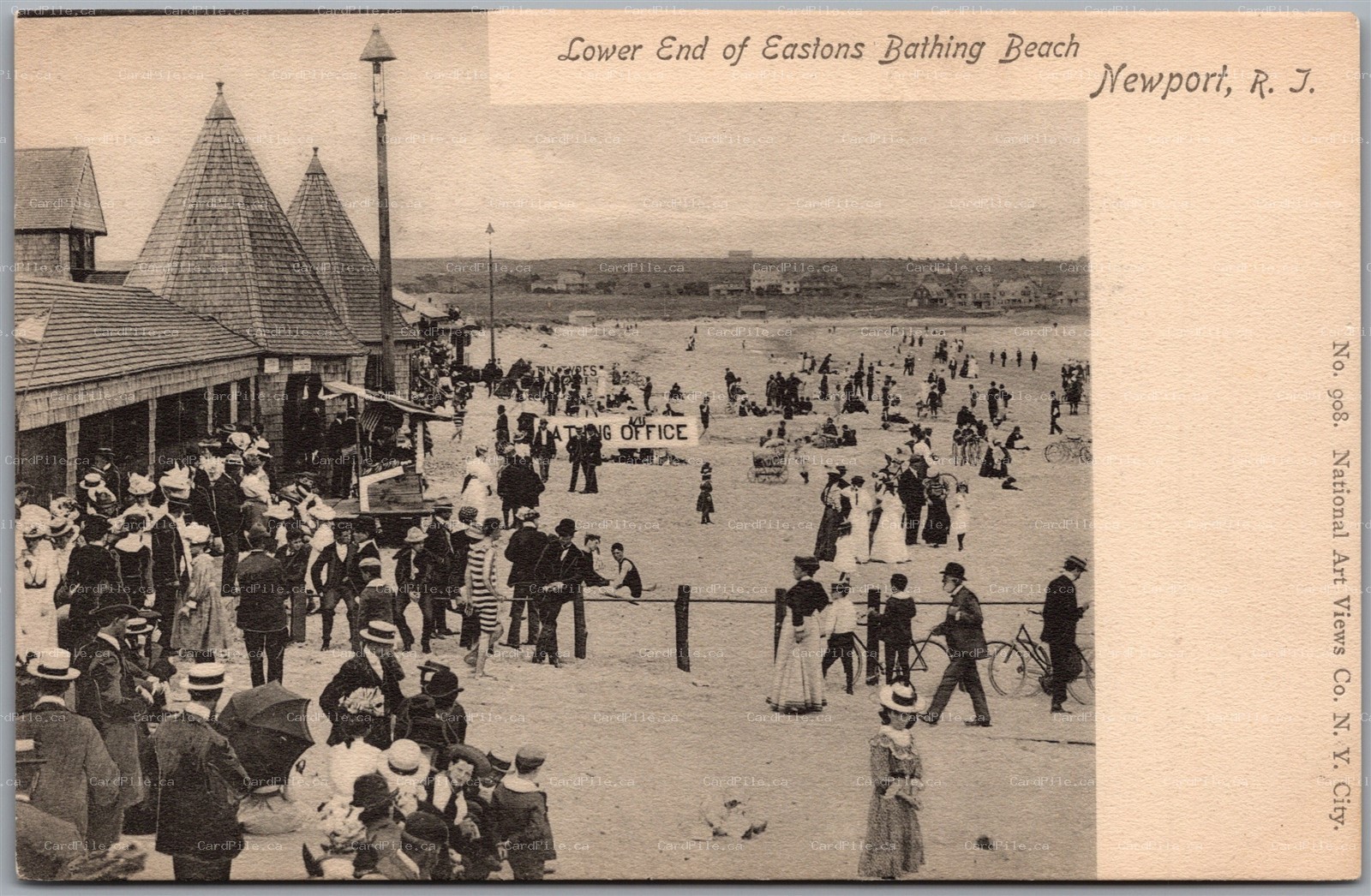 Postcard Newport Rhode Island c1905 Lower End of Eastons Bathing Beach UDB