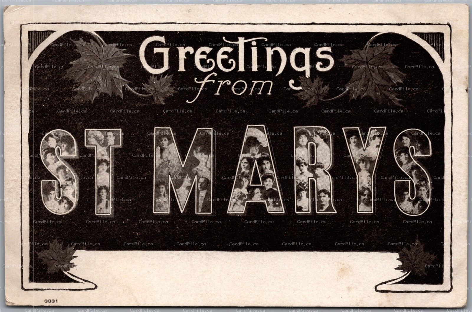 Postcard c1906 Large Letter Greeings from St Marys Ontario by Warwick