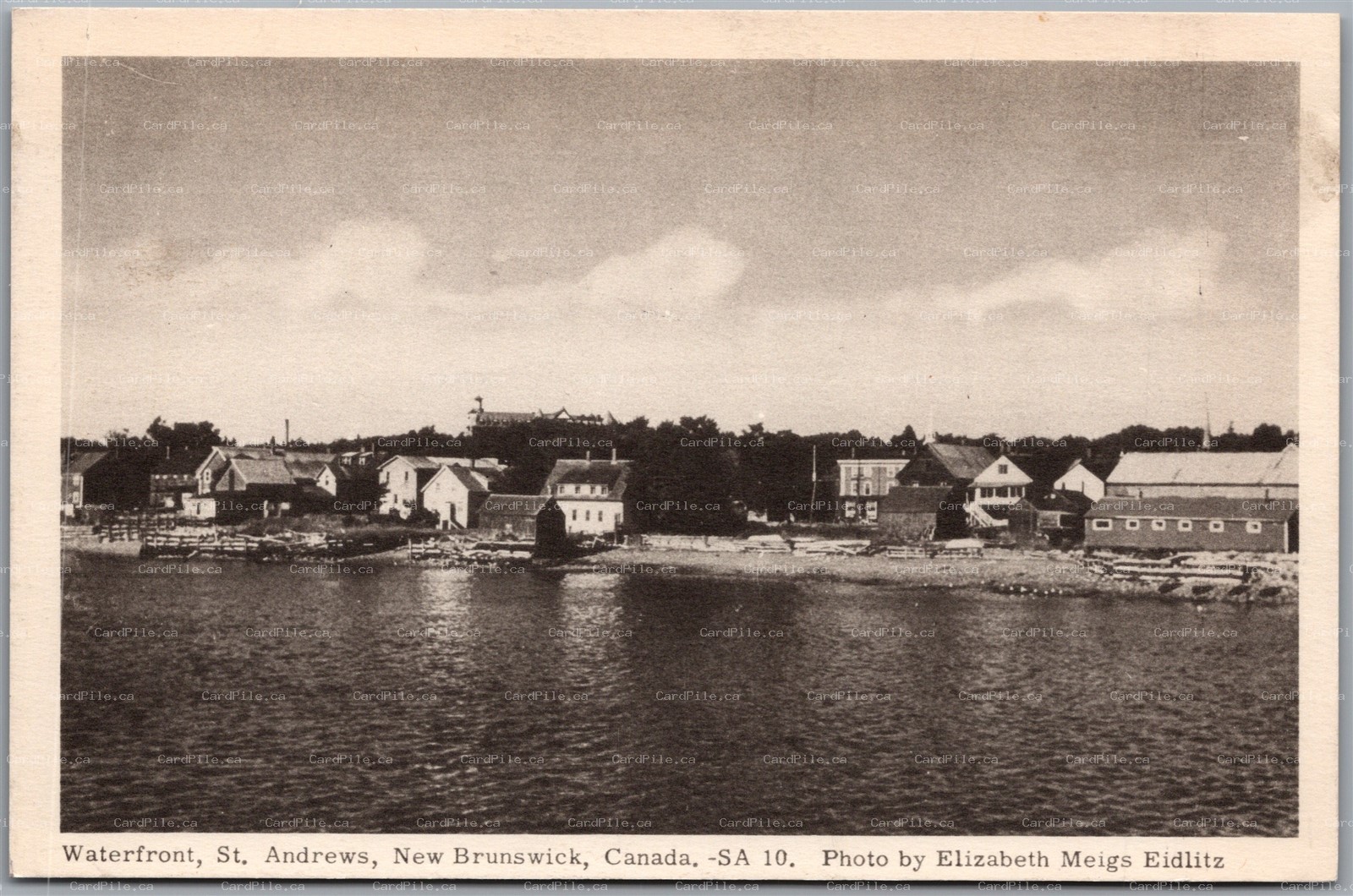 Postcard St. Andrews New Brunswick c1930s Waterfront Charlotte County PECO