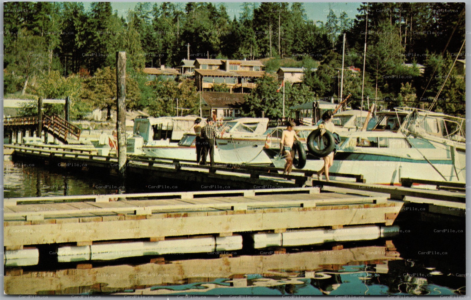 Postcard South Pender Island British Columbia c1960s Bedwell Harbour Dock Boats 