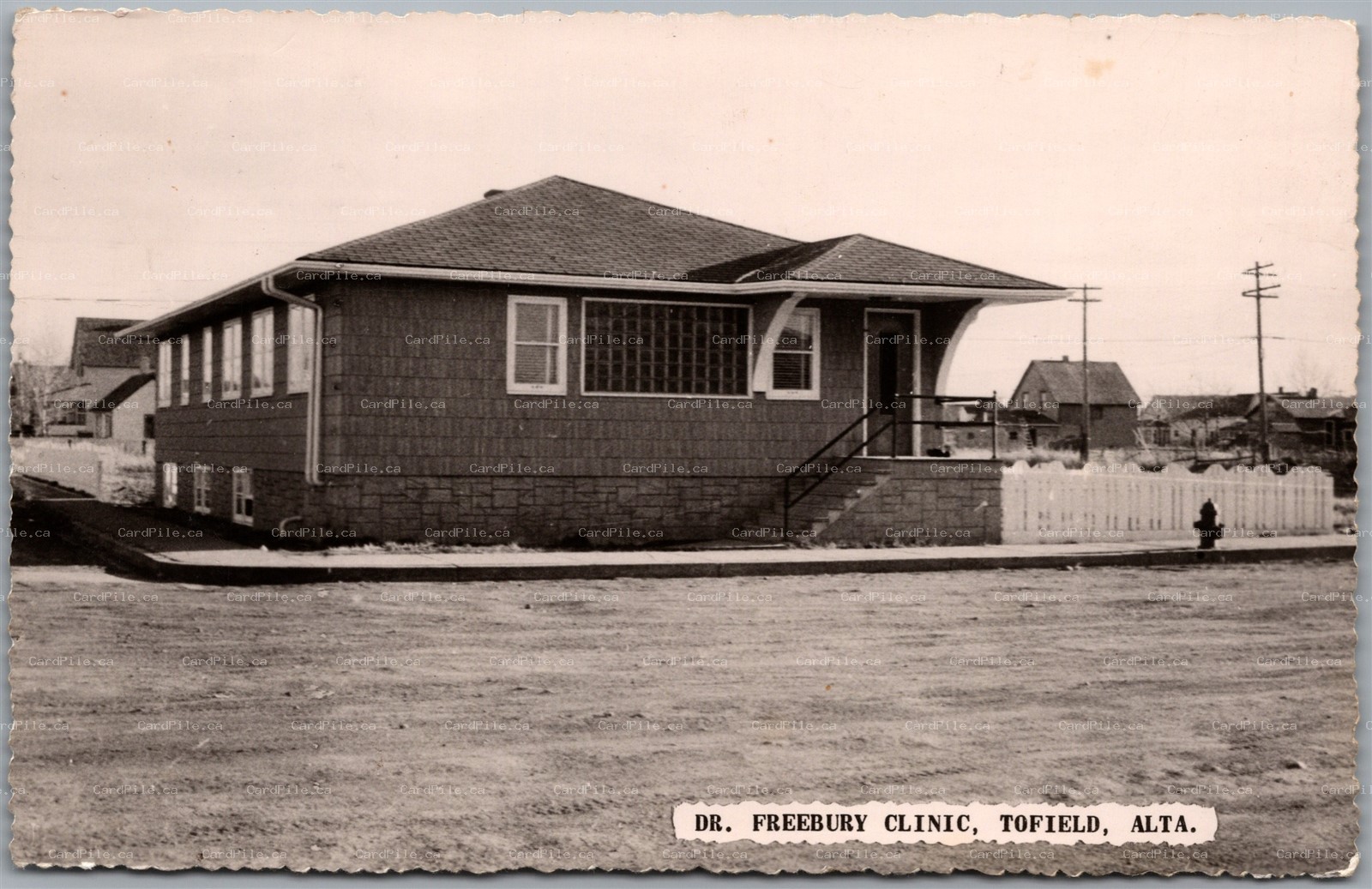 Postcard RPPC Tofield Alberta Dr. Freebury Clinic Beaver County