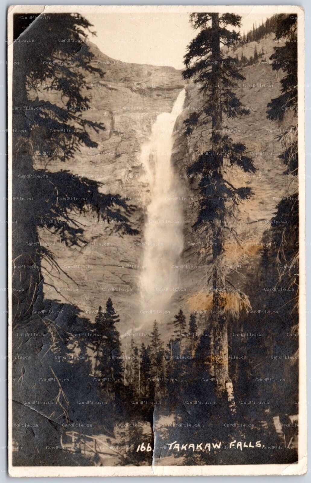 Postcard RPPC 1920s Yoho National Park BC Takakkaw Falls Scenic View F. H. Slark