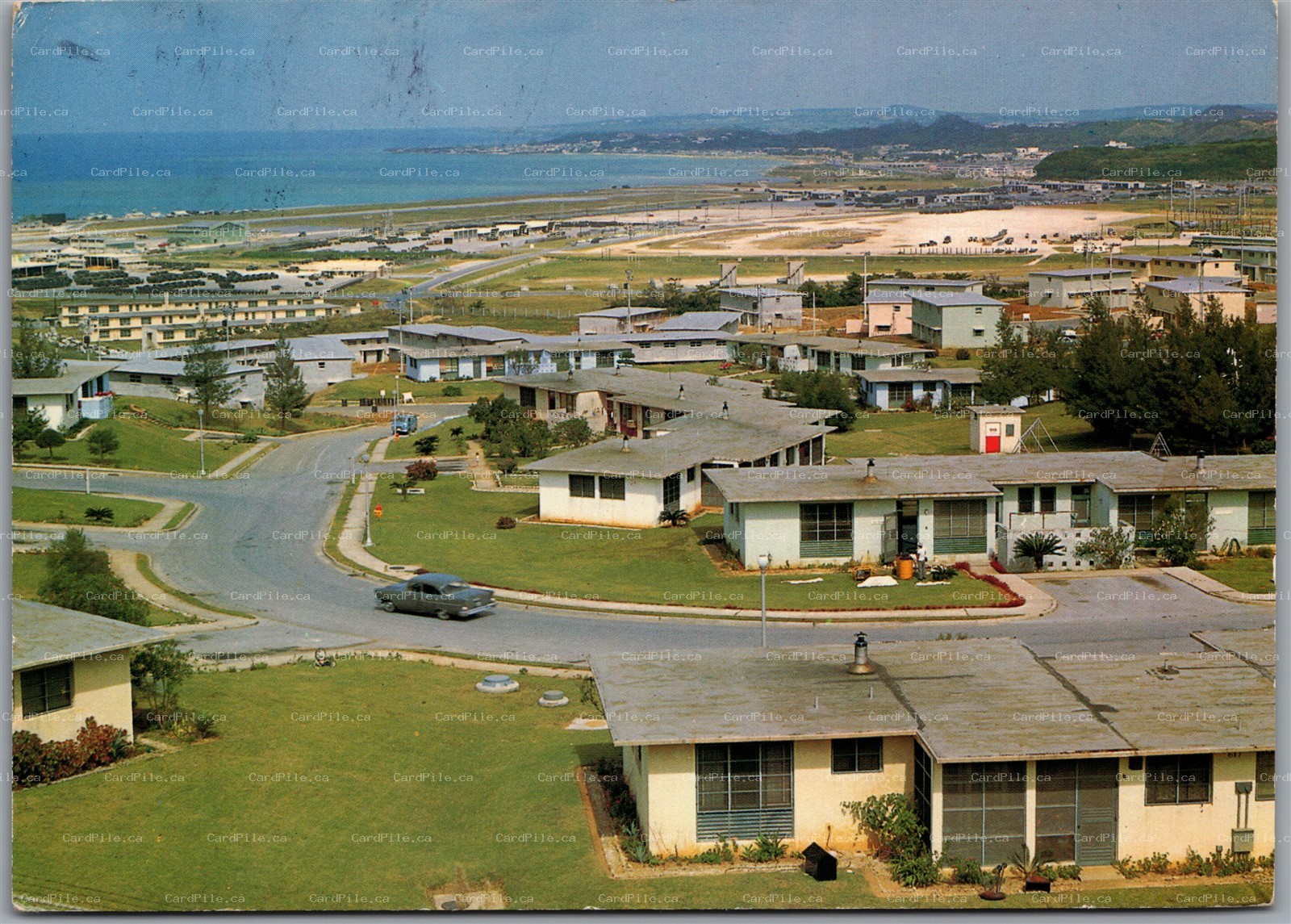 Postcard Okinawa Japan c1966 American Forces Residential Quarters APO Cancel